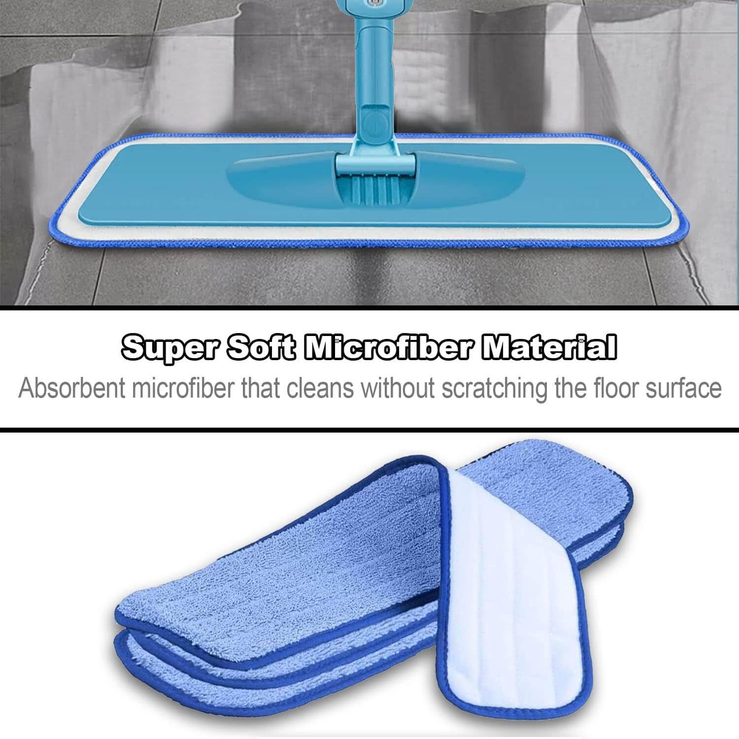 Premium Microfiber Mop Replacement Heads - 2 Pack | Super Absorbent & Washable | Perfect for Hardwood Floors, Tile & Laminate Cleaning | Compatible with Most Standard Mops