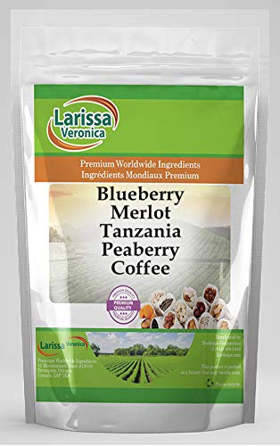Premium Blueberry Merlot Tanzania Peaberry Coffee - Gourmet Naturally Flavored Whole Bean Coffee (16 oz, 3-Pack) - Perfect for Morning Brews, Afternoon Pick-Me-Ups & Gift Giving