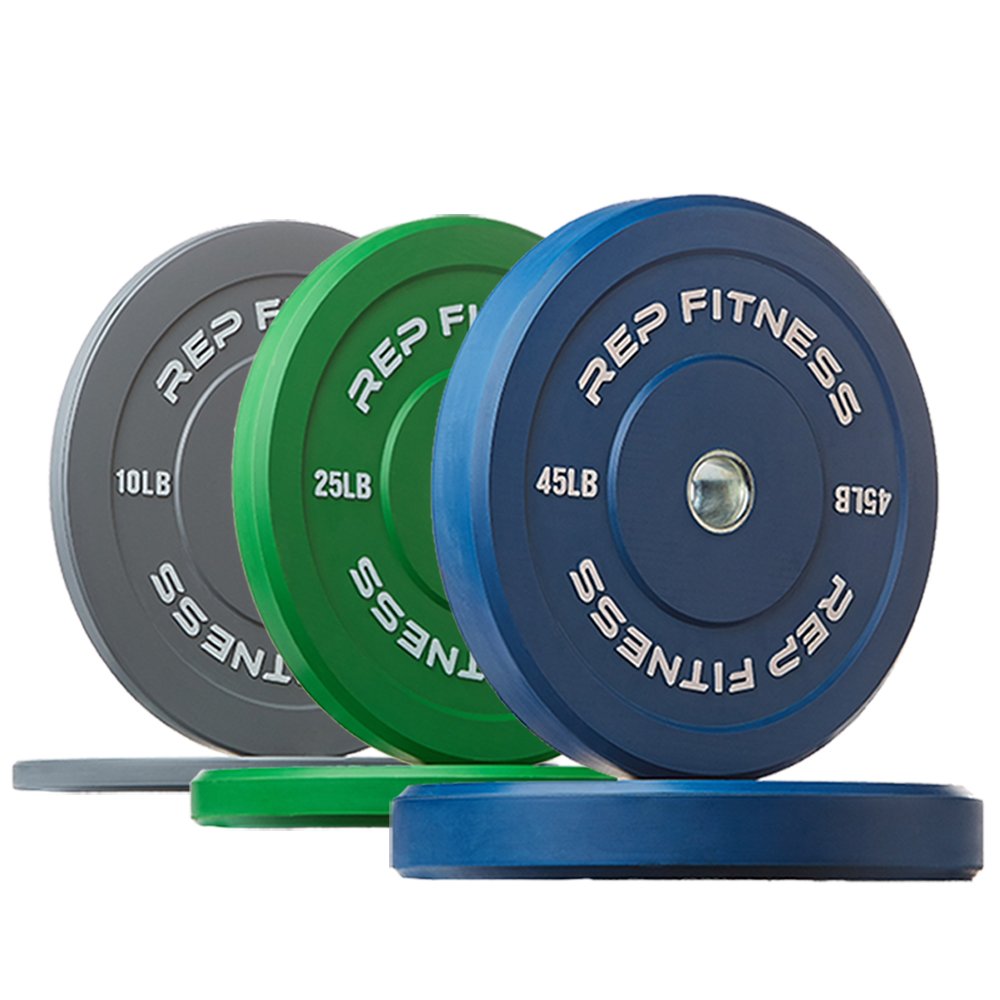 REP Fitness Color Bumper Plates - Olympic Weight Plates Set for CrossFit, Powerlifting & Home Gym | Durable Rubber Coated, Color-Coded Weight Plates | Perfect for Strength Training, Functional Fitness & Competition Lifting