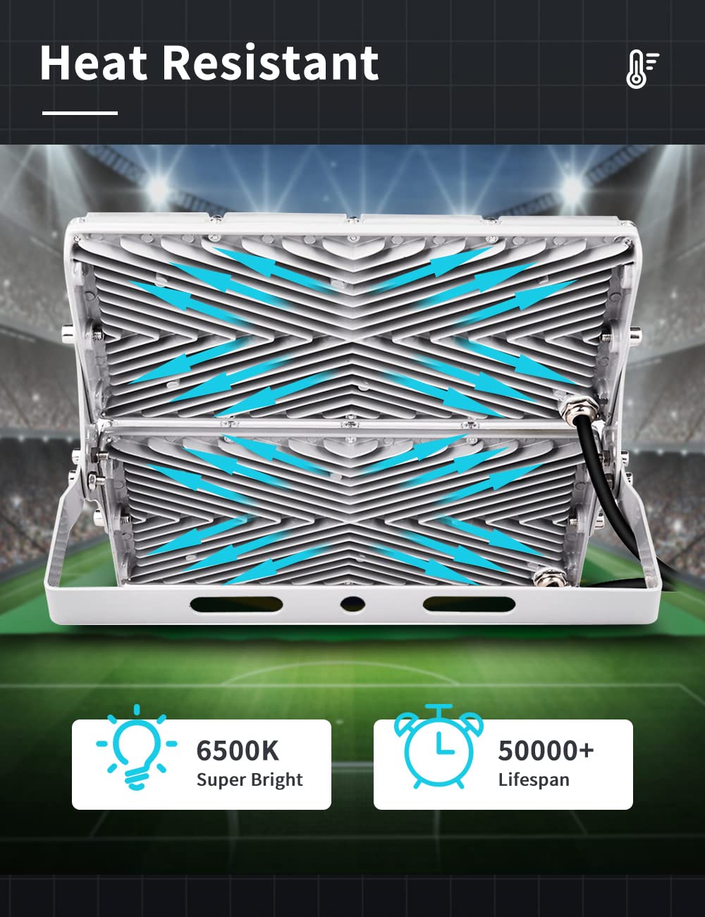 8PCS 200W LED Flood Lights Outdoor - 16000LM Super Bright Security Lights, 6000K Daylight White, IP65 Waterproof - Perfect for Stadium, Lawn, Arena, Yard, Garage & Parking Lot Lighting