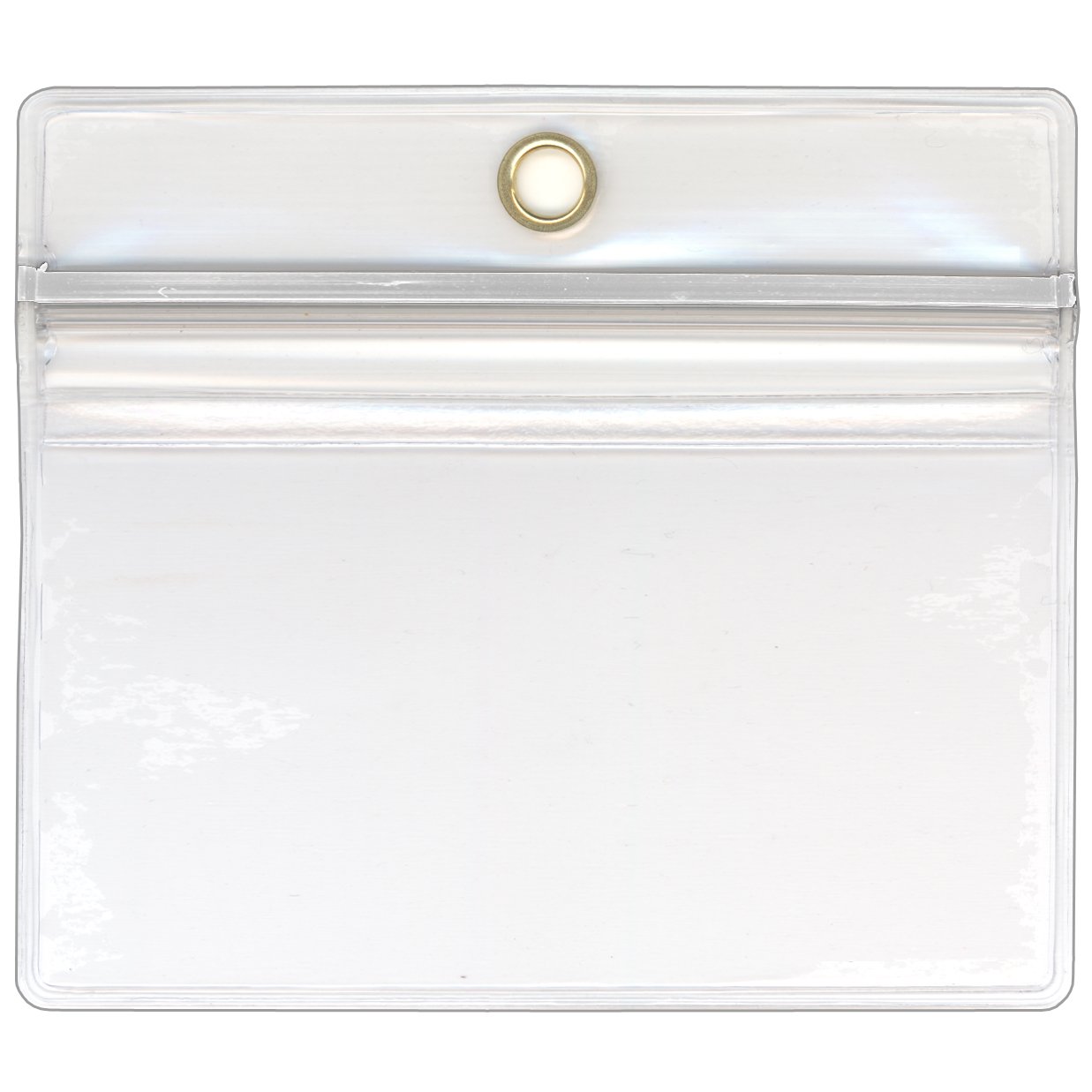 StoreSMART - 50 Pack Clear Plastic ID Badge Holders with Zipper & Metal Grommet - Horizontal Open Design (R1634ZIPL-50) - Perfect for Conferences, Events, and Workplace Identification