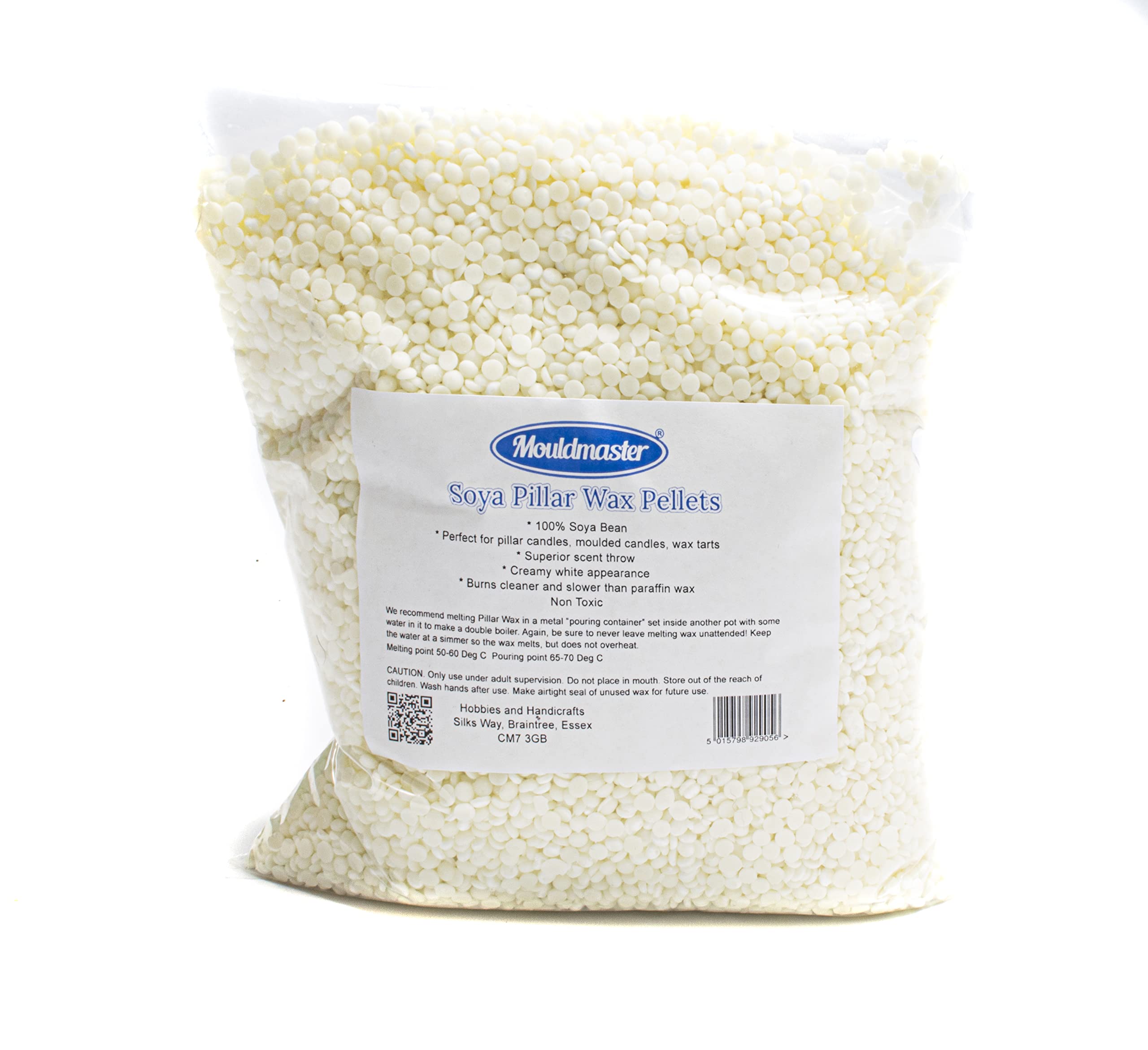 Premium 1kg Soy Wax Pellets for Candle Making - 100% Natural Soya Wax, Cream/Off White Color - Perfect for DIY Candles, Home Fragrance & Relaxation
