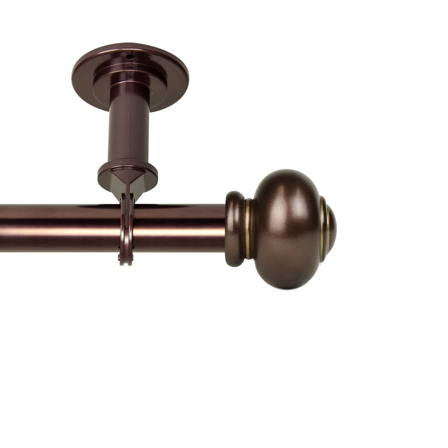 Rod Desyne Rotunda 1 Inch Adjustable Ceiling Curtain Rod - Room Divider Rod 66 to 120 Inches - Antique Bronze Finish for Living Room, Bedroom, or Office Partition