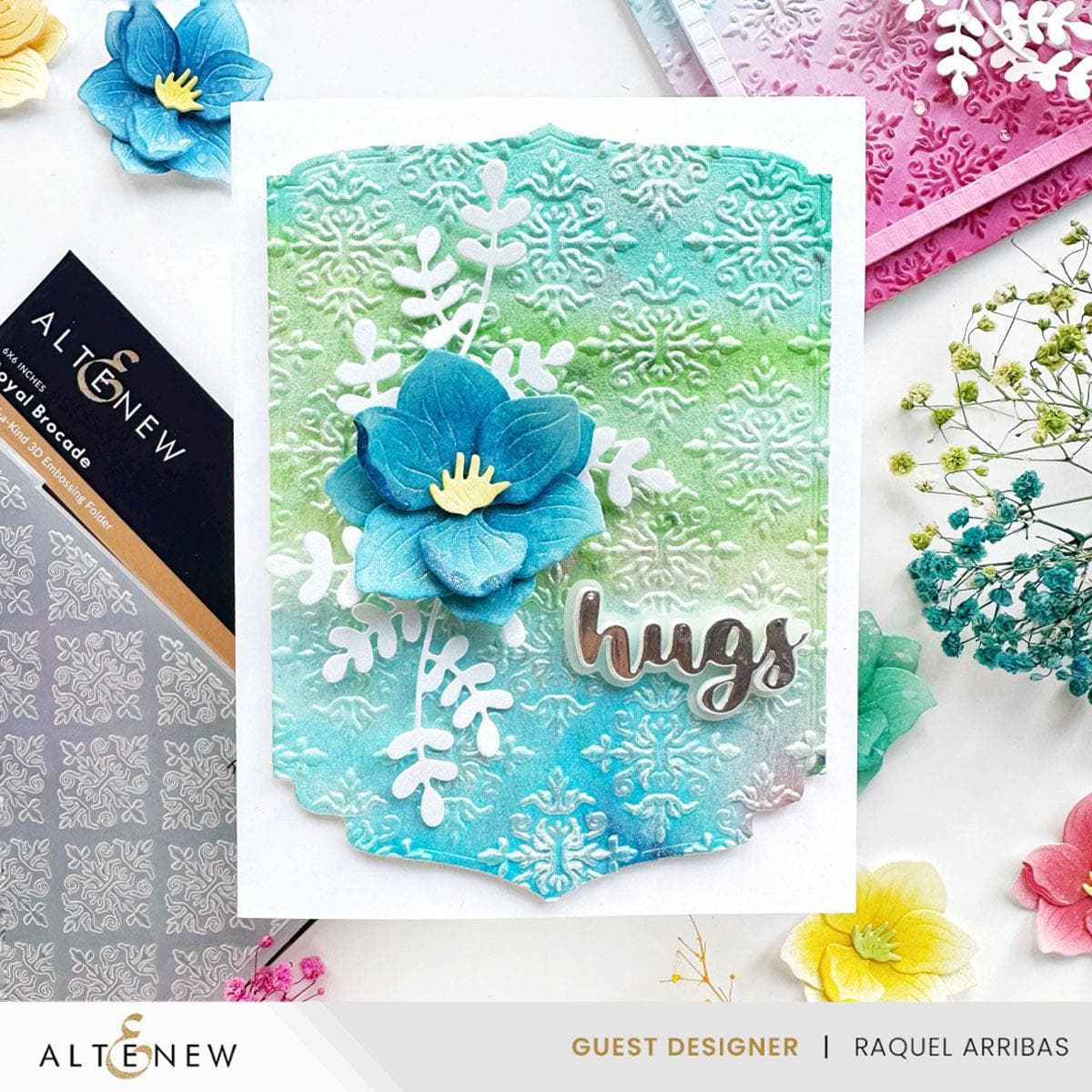 Royal Brocade 3D Embossing Folder for Card Making, Scrapbooking & DIY Crafts - Elegant Texture Design for Handmade Greeting Cards and Paper Projects