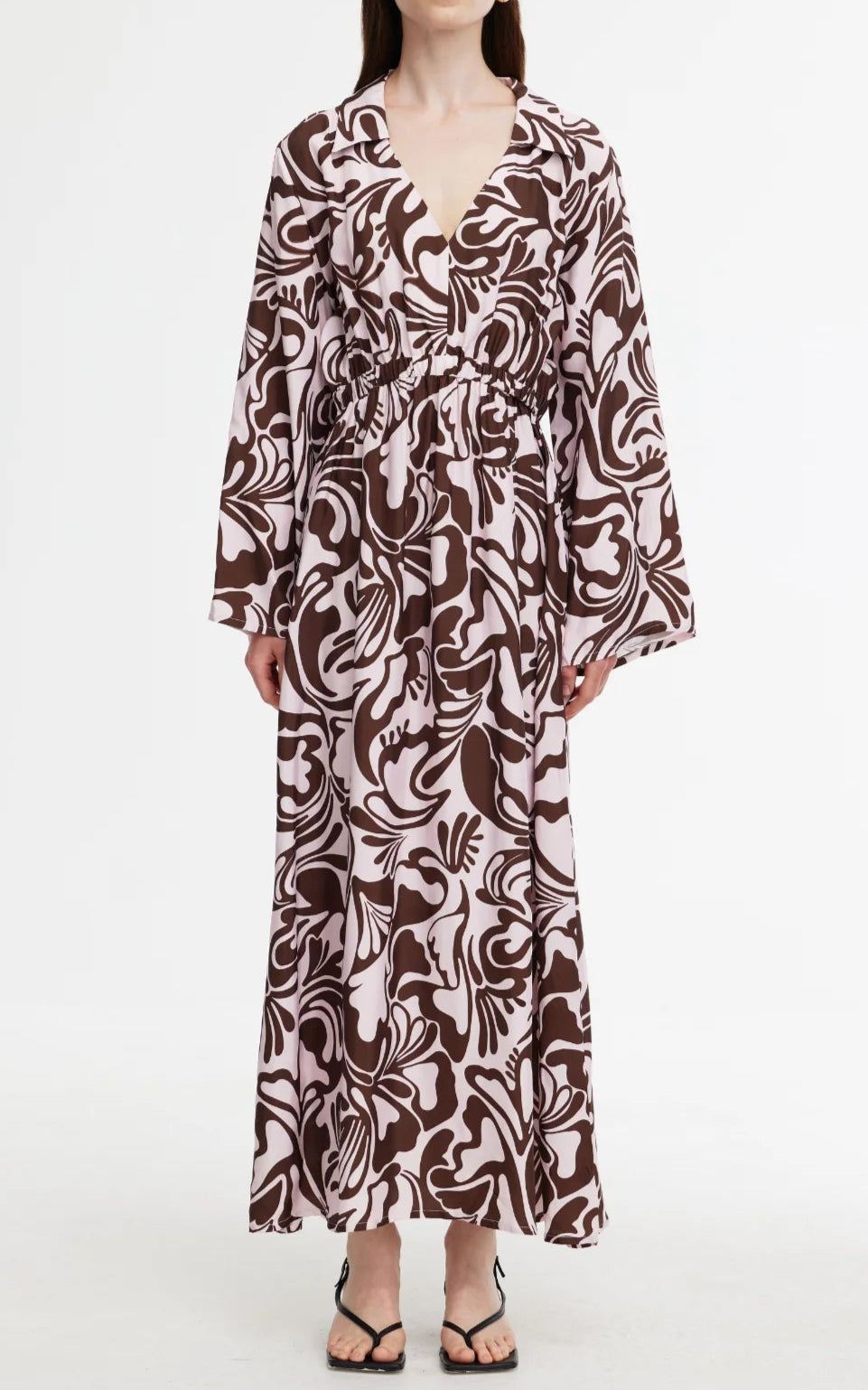 Kinney Stevie Dress - Women's Floral Midi Dress with Short Sleeves & Elastic Waist | Perfect for Summer, Beach Vacations & Casual Outings
