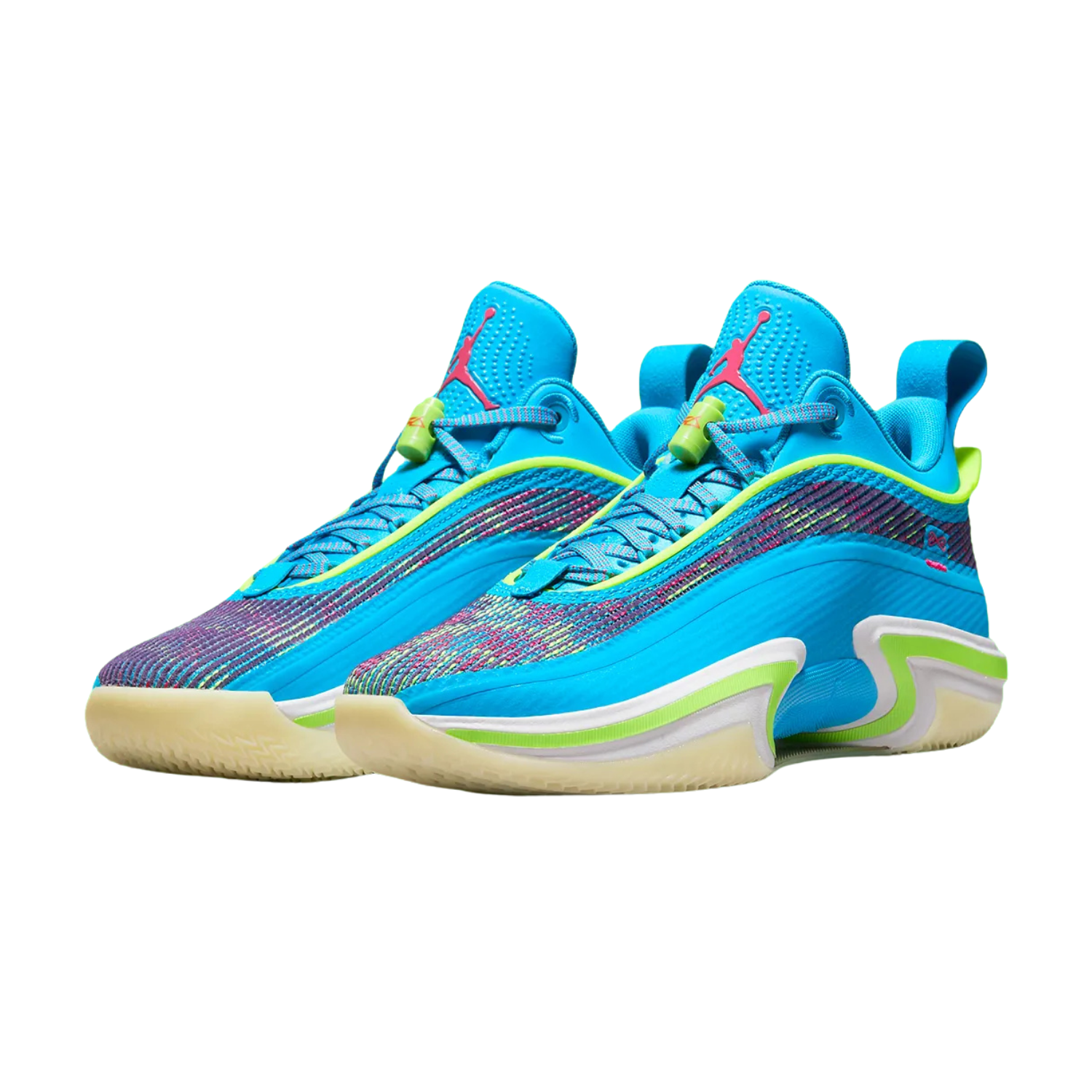 Jordan 36 Low Luka Doncic PE Basketball Shoes - Laser Blue/Electric Green/Electro Purple | Performance Sneakers for Men's Basketball & Streetwear Fashion