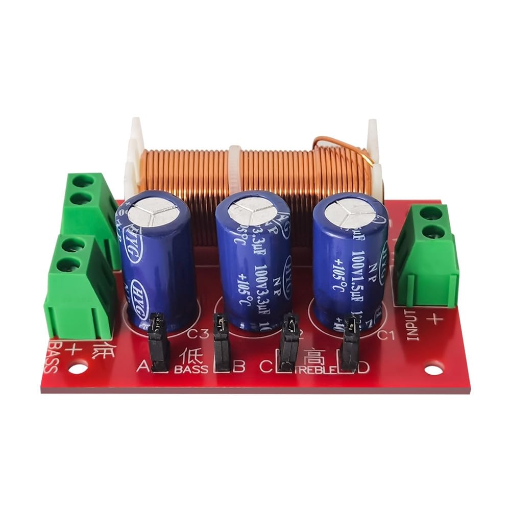 4 PCS 400W 2-Way Speaker Crossover - Audio Frequency Divider & Adjustment Filter for 2-16 Ohm Speakers - Perfect for Home Theater, Car Audio & DJ Setups