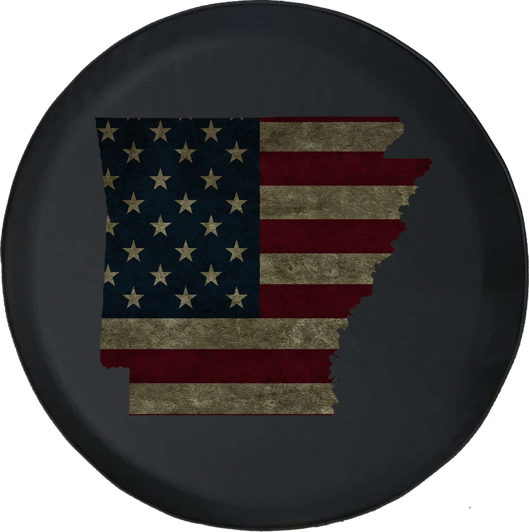 Distressed American Flag Spare Tire Cover for Jeep & Trucks - 32 Inch (255/75R17) - Waterproof UV-Resistant Off-Road Accessory - Perfect for Arkansas Road Trips & Outdoor Adventures