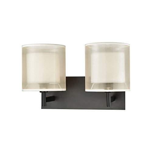 Elk Lighting 46301/2 Vanity Light - Matte Black Bathroom Wall Sconce for Modern Home Decor & Makeup Area Lighting