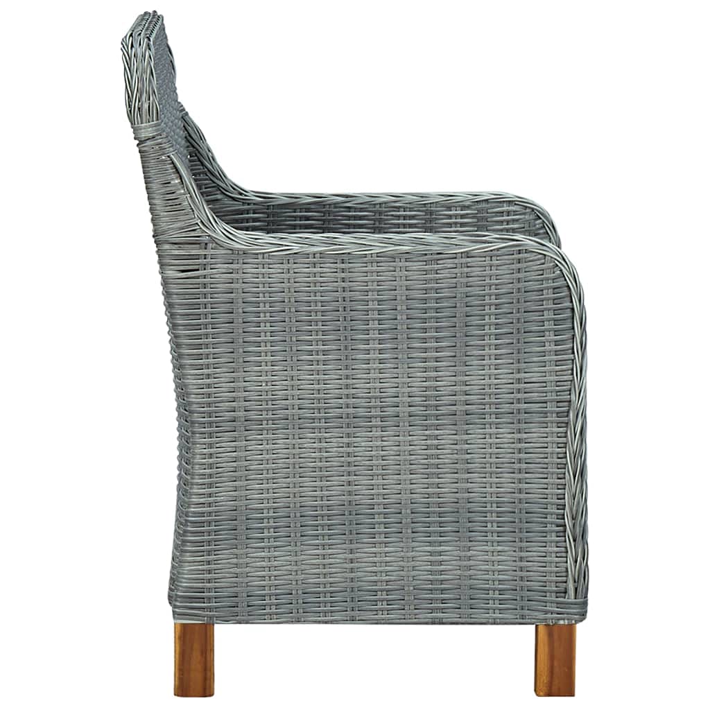 2-Piece Light Gray Poly Rattan Patio Chairs with Cushions - Outdoor Furniture Set for Garden, Poolside & Backyard Relaxation