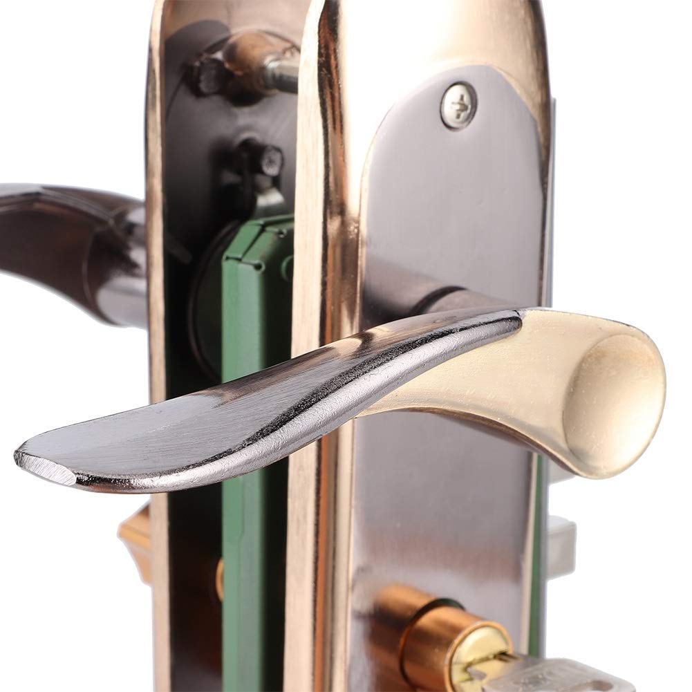 Premium Aluminum Alloy Security Door Handle Lock Set with Keys - Electroplated Finish, Quiet Bearing - Ideal for Bedroom, Bathroom & Apartment Safety