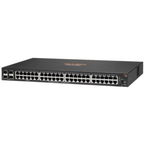 Aruba 6000 48G 4SFP Managed Gigabit Ethernet Switch - 48 Ports, 10/100/1000Base-T, 1000Base-X, Layer 3 Support, 4 SFP Slots, 1U Rack Mountable for Data Centers & Enterprise Networks