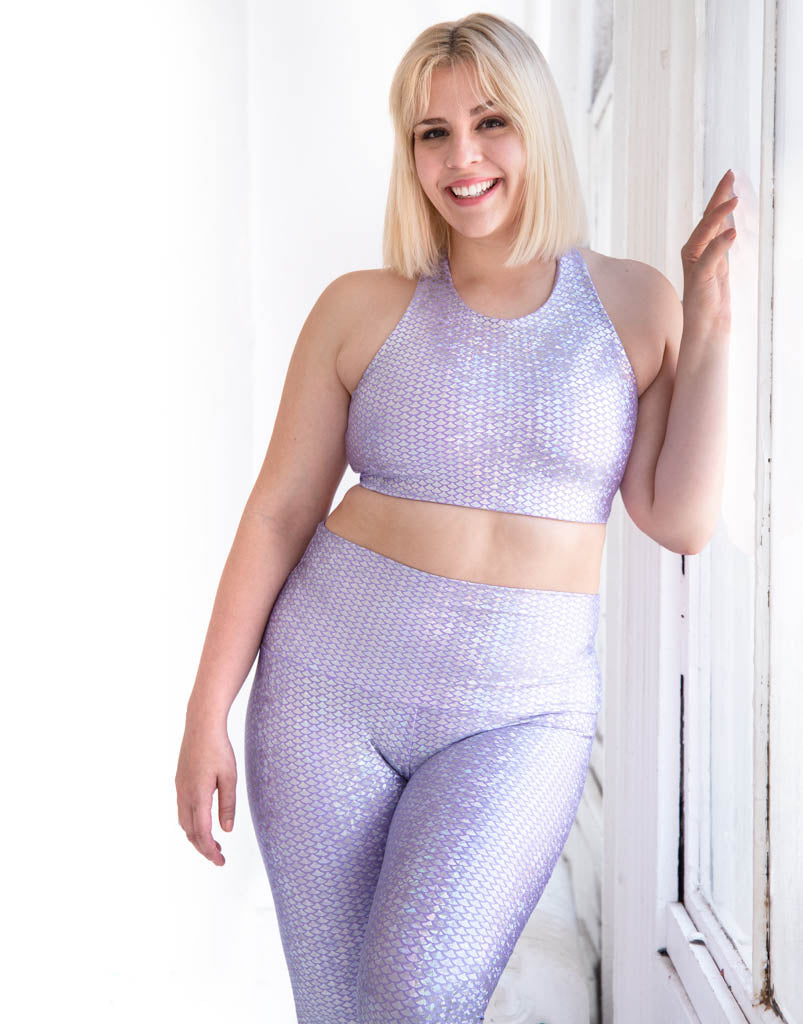 Lavender Mermaid Crop Top - Women's Trendy Summer Fashion for Beach, Music Festivals & Casual Outfits
