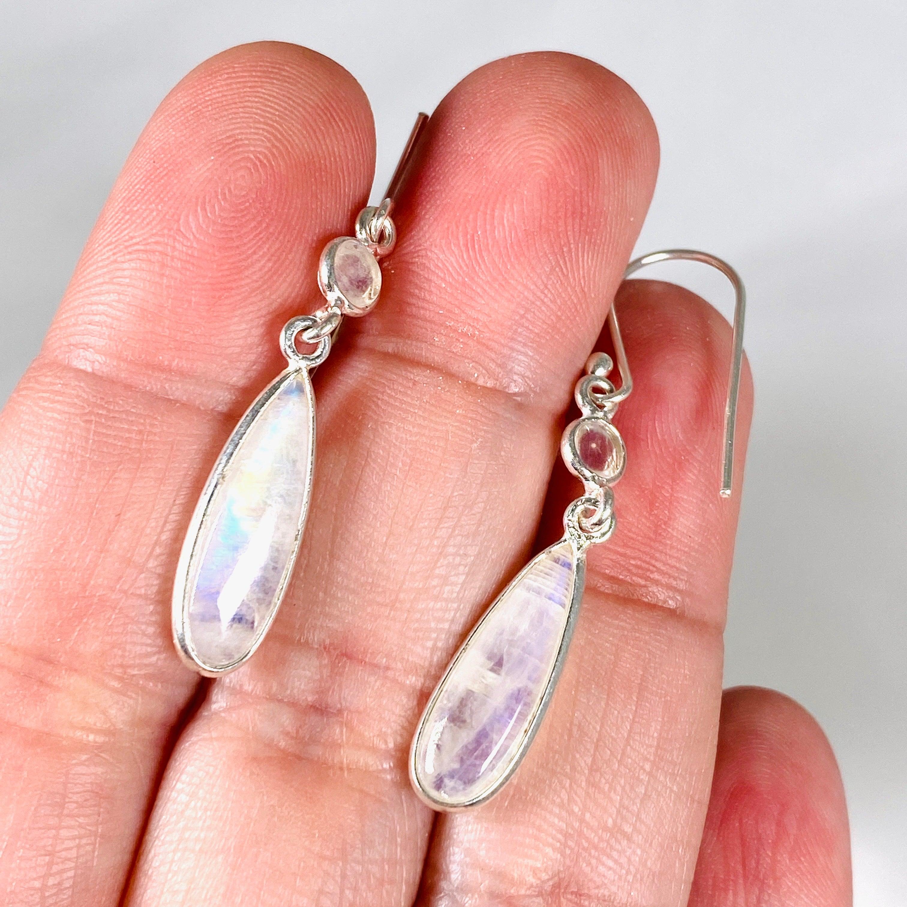 Moonstone Multi Stone Teardrop Earrings KEGJ1403 - Elegant Dangle Jewelry for Women, Perfect for Weddings, Parties & Special Occasions