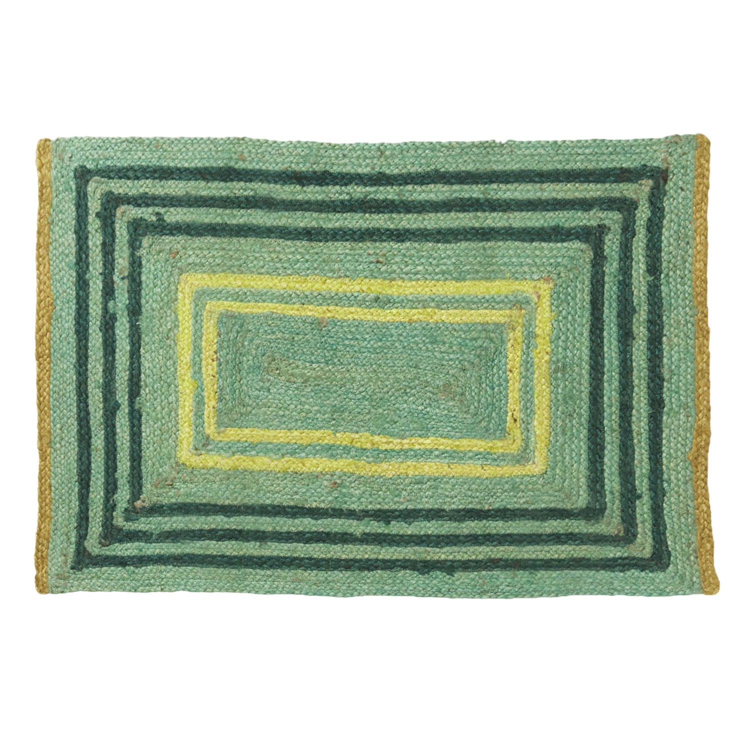 Premium Lenore Jute Rug - Natural Emerald Green Eco-Friendly Floor Mat for Living Room, Bedroom & Entryway - Handwoven Home Decor for Boho, Farmhouse & Coastal Style