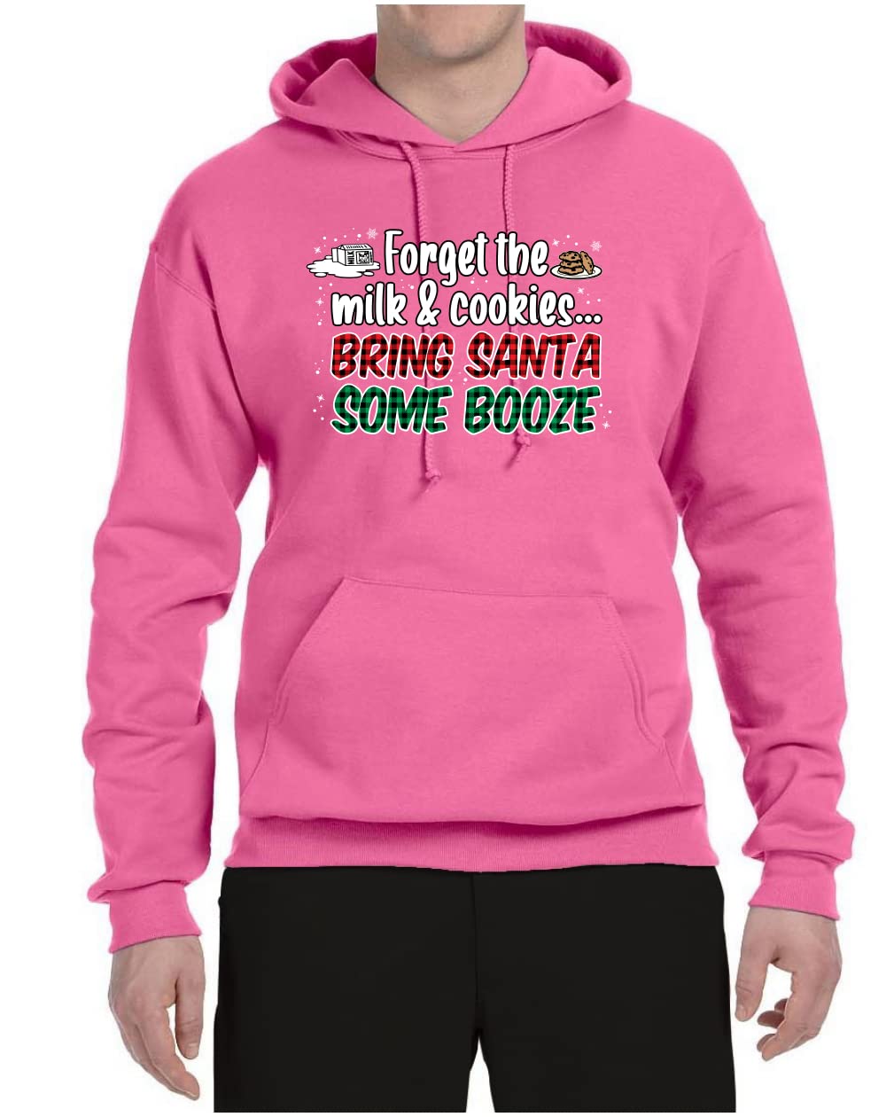 Wild Bobby Santa Booze Christmas Graphic Hoodie - Funny Unisex Sweatshirt for Holiday Parties & Gift Giving