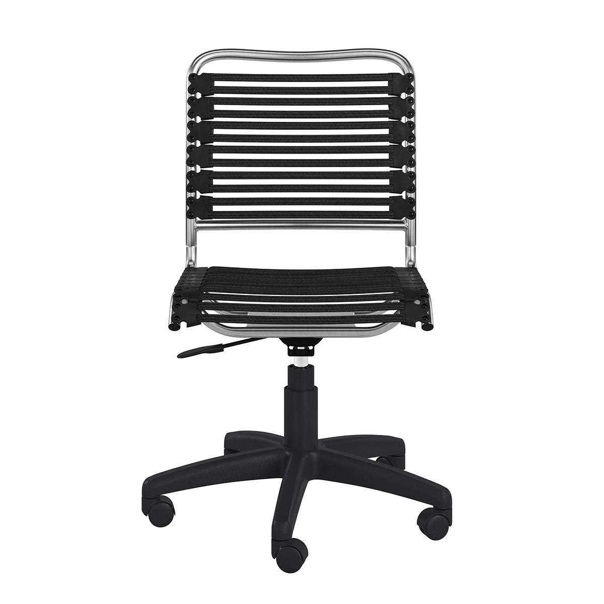 Allison Bungie Flat Low Back Office Chair - Ergonomic Mesh Desk Chair with Graphite Black Frame & Swivel Base - Perfect for Home Office, Computer Workstation & Conference Rooms
