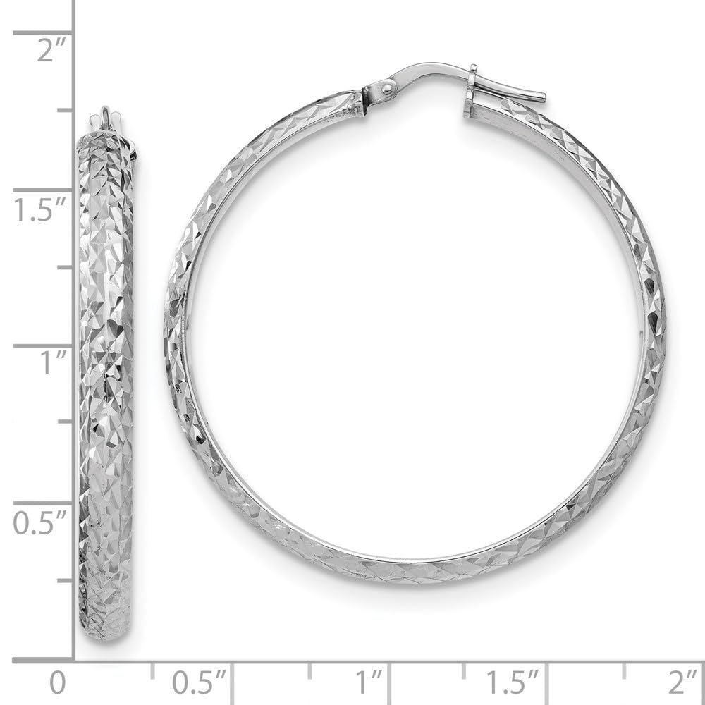 Diamond2Deal 925 Sterling Silver Wire & Clutch Hoop Earrings - 1.59 Inch Length, 1.54 Inch Width - Elegant Dangle Earrings for Women, Perfect for Parties, Weddings & Everyday Wear