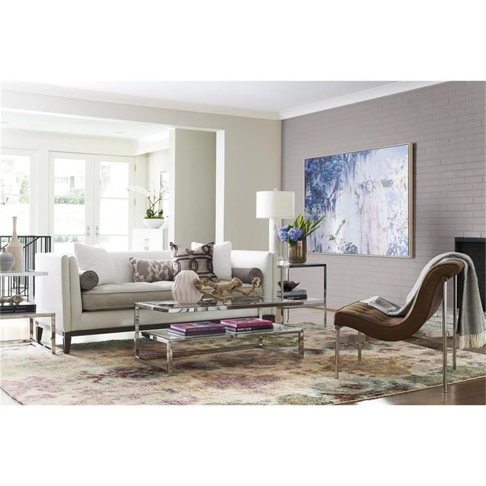 Universal Off White Coffee Table with Stone Shelf - Modern Living Room Furniture for Home Decor & Entertainment