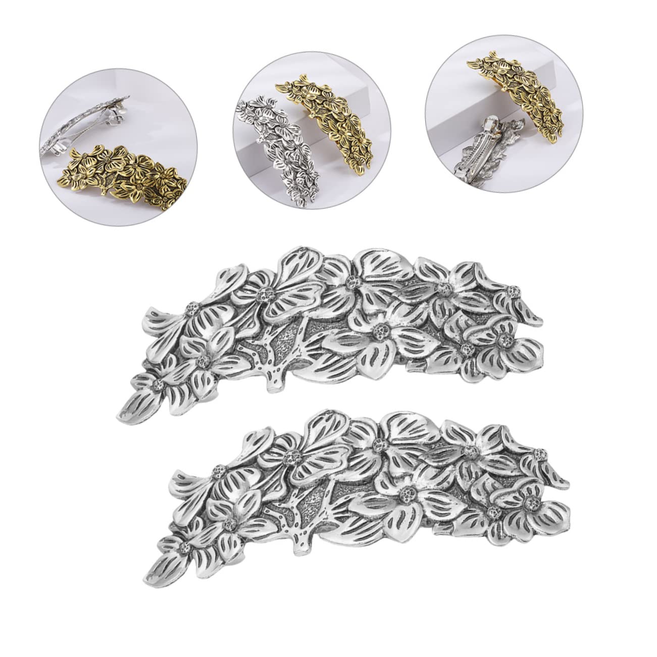 FRCOLOR 3 Sets Luxury Floral Hair Clips for Women & Girls - Elegant Metal Hair Barrettes for Wedding, Party, Prom & Special Occasions - Perfect Bridal Hair Accessories (6 PCS)