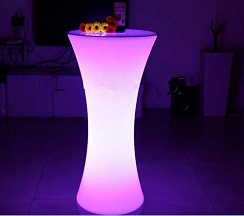 GOWE LED Round Cocktail Table with Illuminated Bubble Light - Modern Coffee Table for Living Room, Bar, Hotel & Party Decor - Perfect for Entertaining, Lounge Lighting & Home Decor