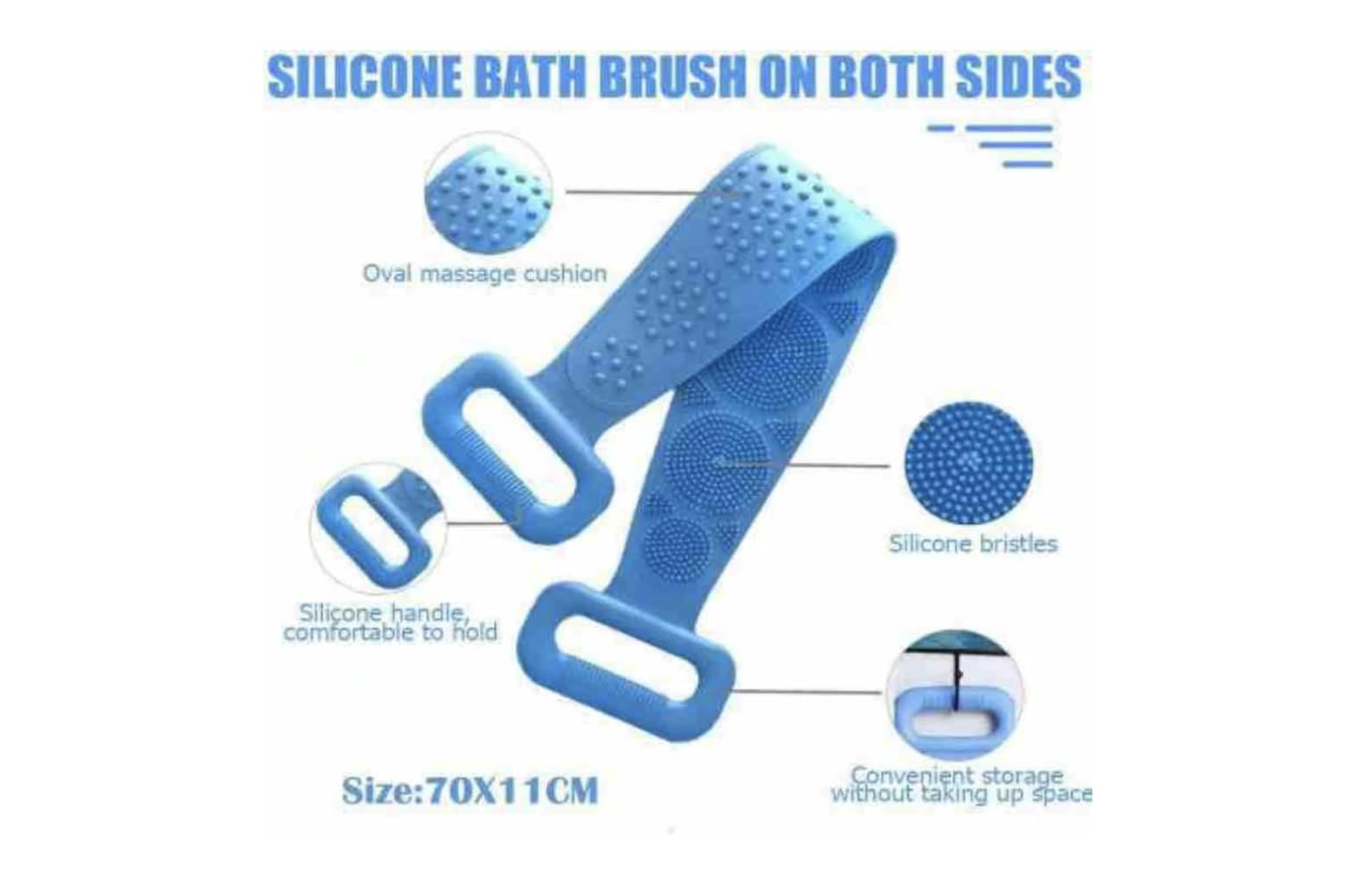 SBTs® Silicone Body Back Scrubber - Dual-Sided Exfoliating Brush for Deep Skin Cleansing & Dead Skin Removal | Shower Massage & Bath Brush | Easy to Clean & Hygienic | Perfect for Spa Days & Sensitive Skin Care