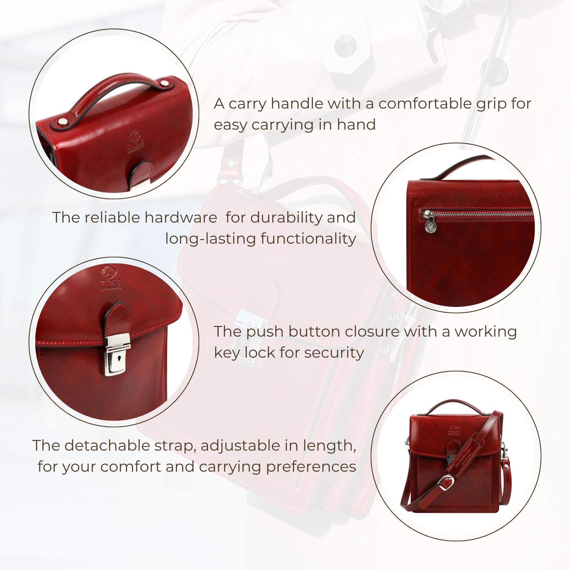 Premium Italian Leather Messenger Bag for Men - Durable Crossbody Briefcase with Time Resistance - Gift Box Included - Perfect for Business, Travel & Daily Commute