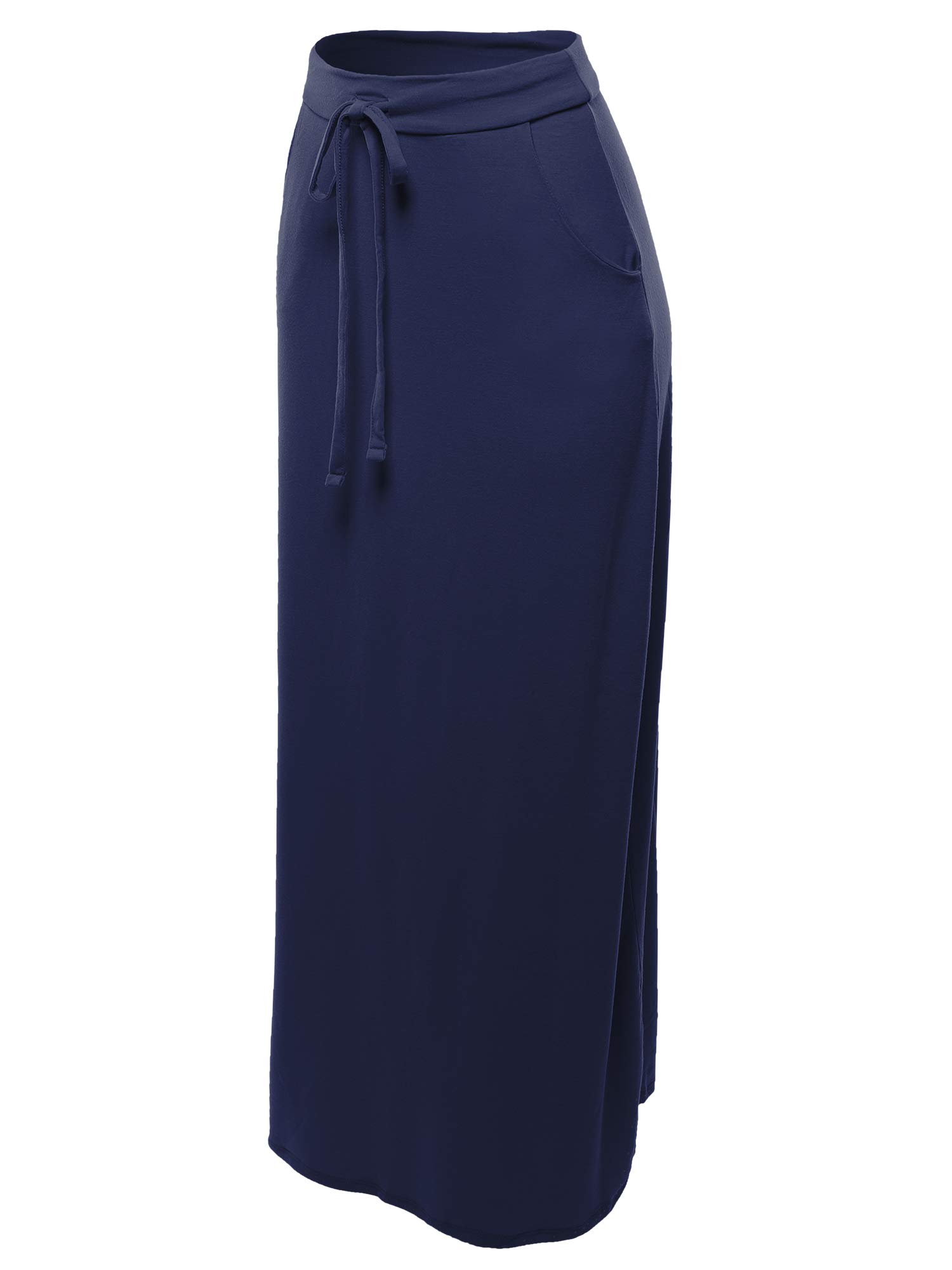 A2Y Women's Foldable High Waist Maxi Skirt - Stretchy Flowy Long Skirt for Summer, Beach, Travel & Casual Outfits | Plus Size Available