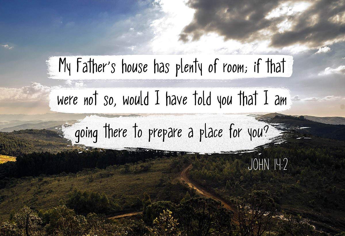 John 14:2 Bible Verse Wall Art - 13x19 Unframed Poster - Perfect Christian Gift for Home Decor