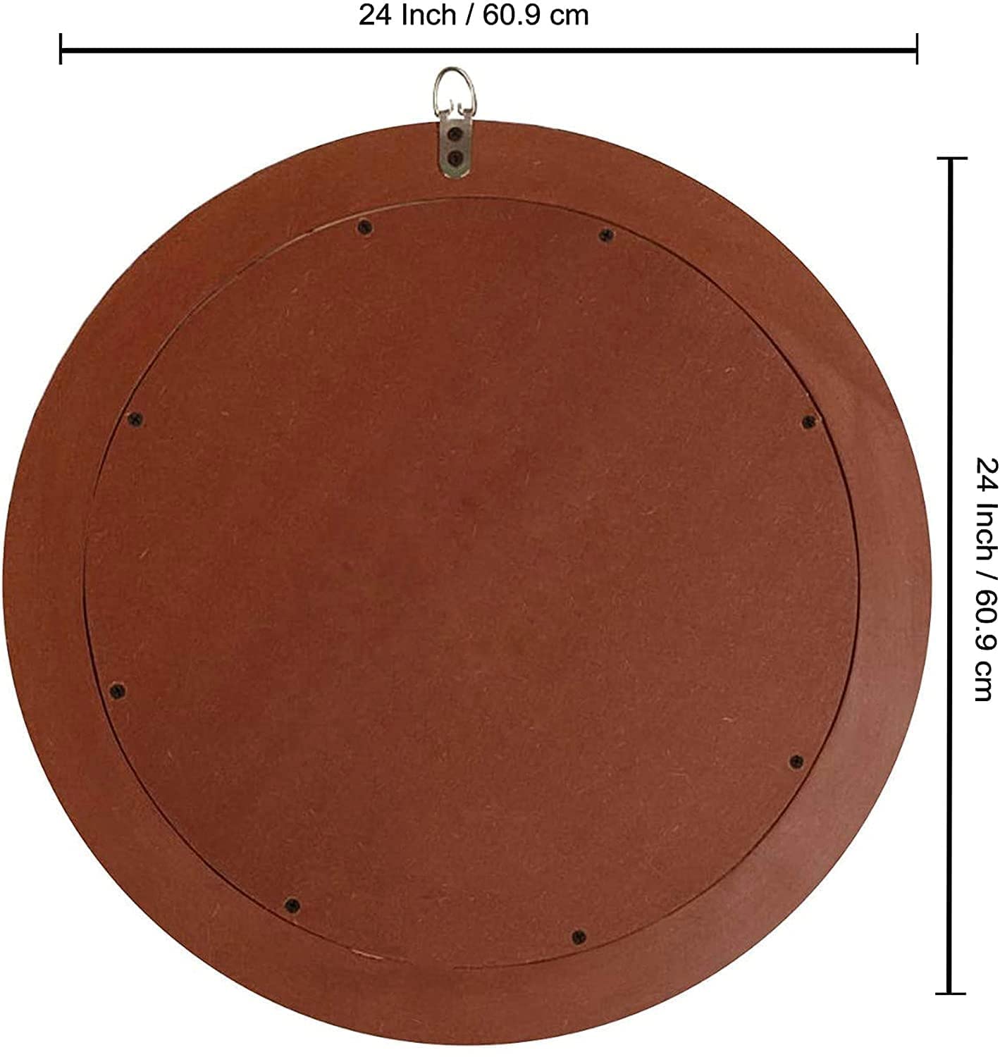 18x18 Inch Round Rope Mirror - Wooden Framed Vanity Wall Mirror for Bathroom, Bedroom & Desk Decor - Perfect for Coastal, Boho & Farmhouse Style Homes