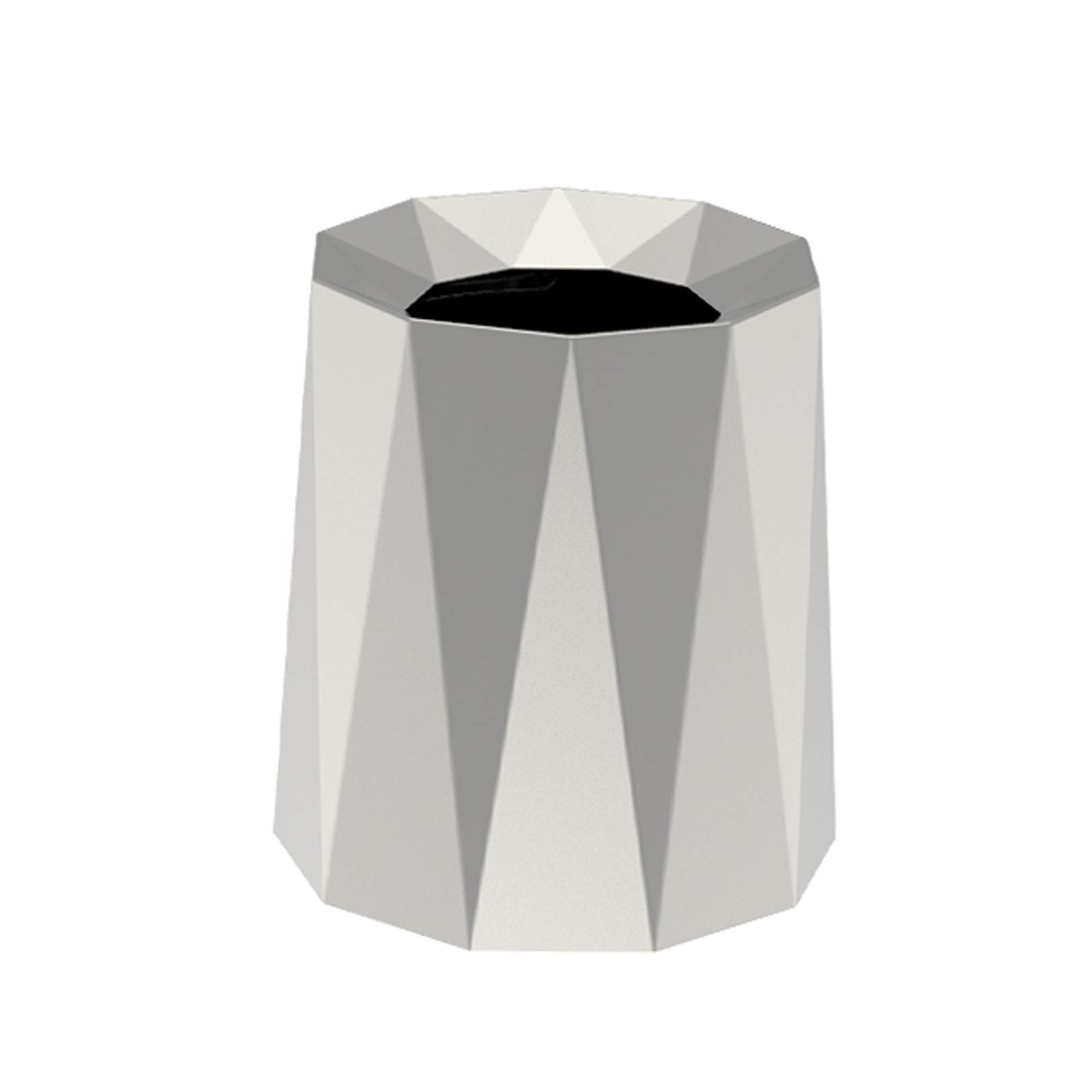 Modern Luxury Trash Can - Household Garbage Bin Without Cover, Large Capacity Waste Basket for Kitchen, Office, Bathroom - 6 Colors (Silver-L) | Commercial & Home Use Recycling Bin for Waste Management