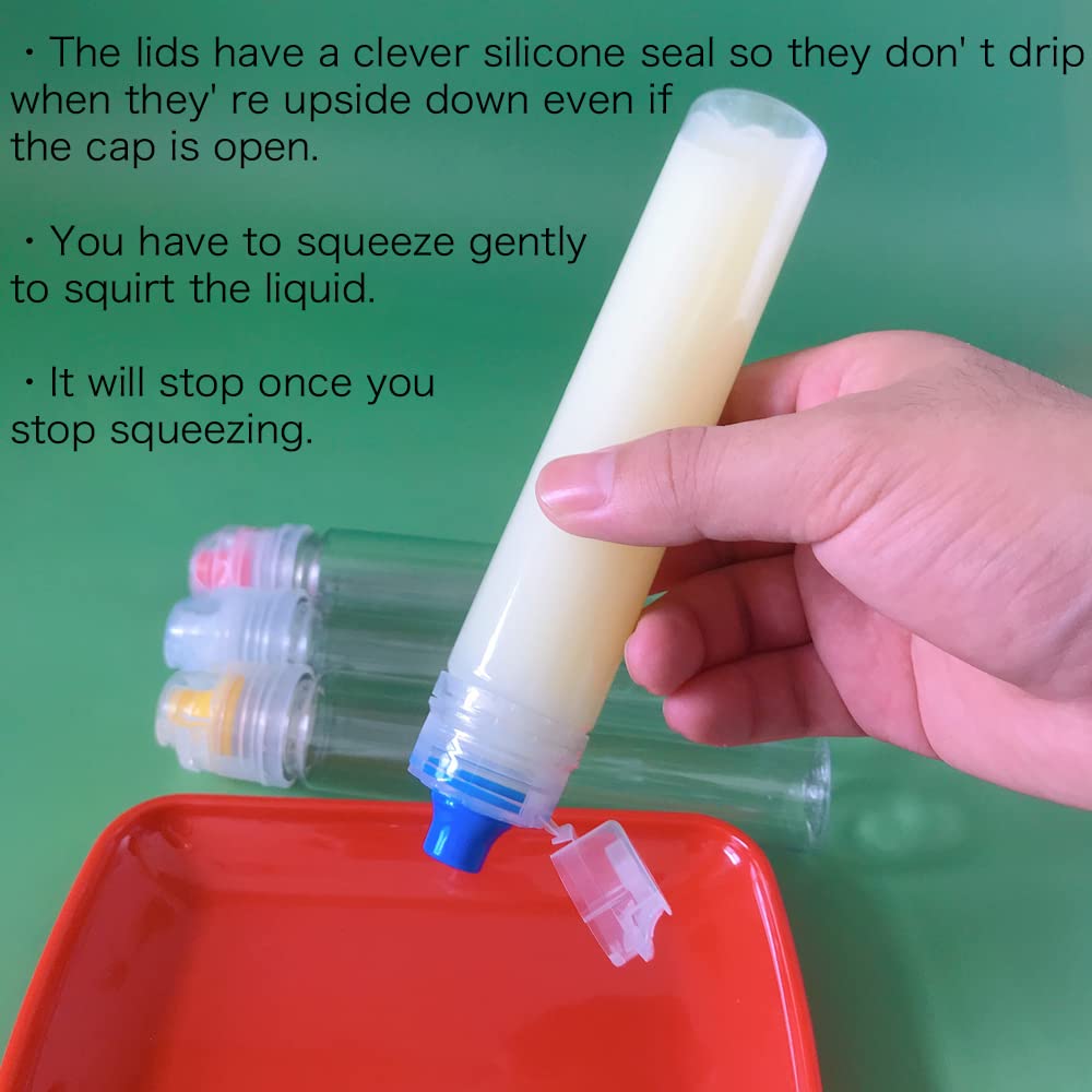 4pcs Leakproof Honey Squeeze Bottles for Travel & Camping - Salad Dressing, Oils, Ketchup