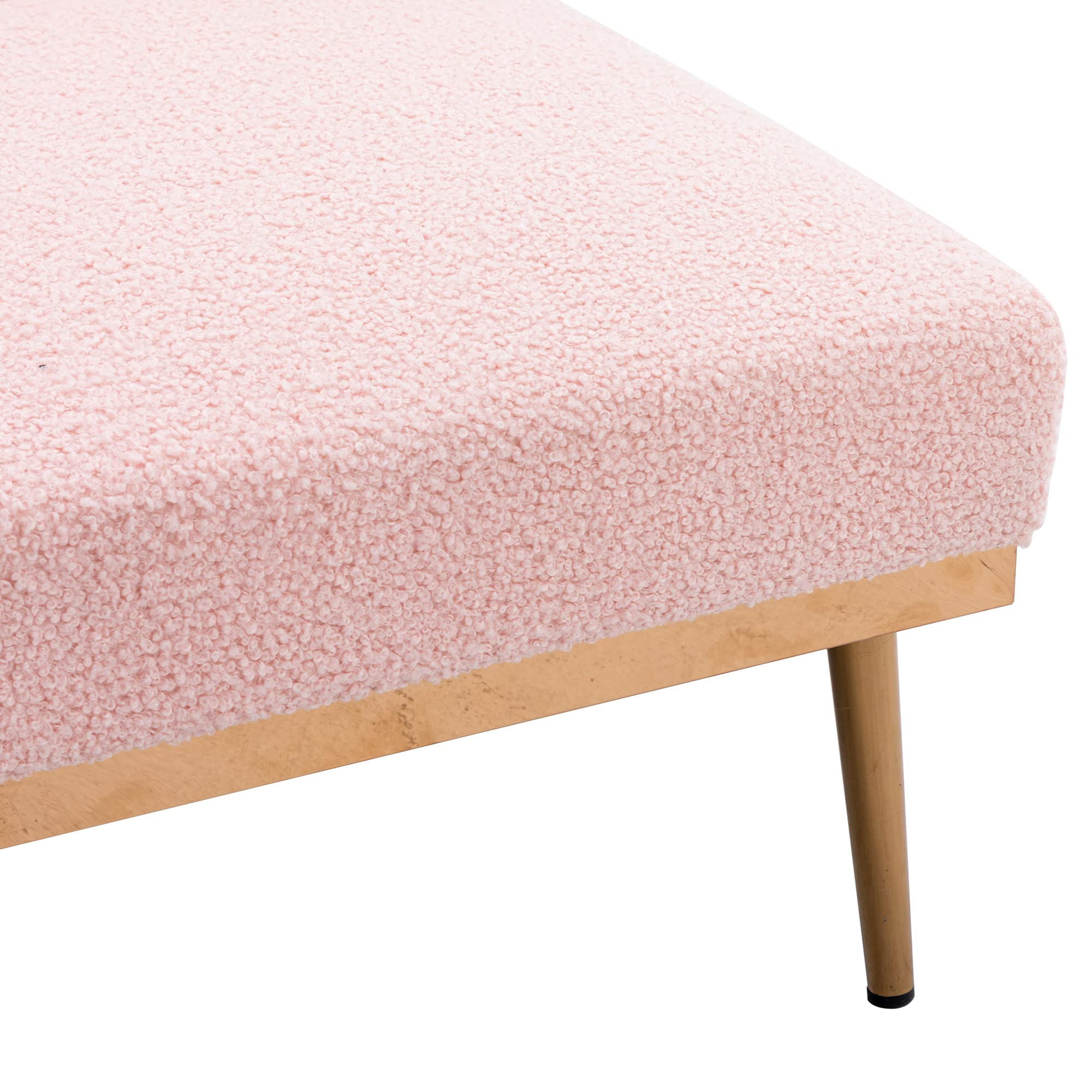 3-in-1 Convertible Chaise Lounge Chair with Ottoman - Modern Recliner Sleeper & Reading Accent Chair for Living Room, Home Office & Study - Includes 2 Comfort Pillows (Pink Teddy Fabric) - Perfect for Relaxing, Napping & Entertaining Guests