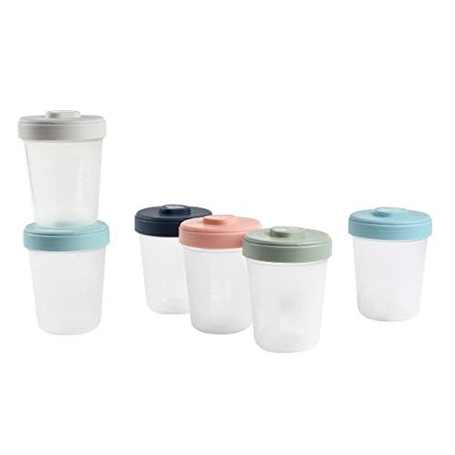 BEABA 6-Piece Large Baby Food Storage Containers with Lids - Airtight Toddler Snack Containers for Purees, Fruits & Snacks | Perfect for Daycare, Travel & Meal Prep (BPA-Free)
