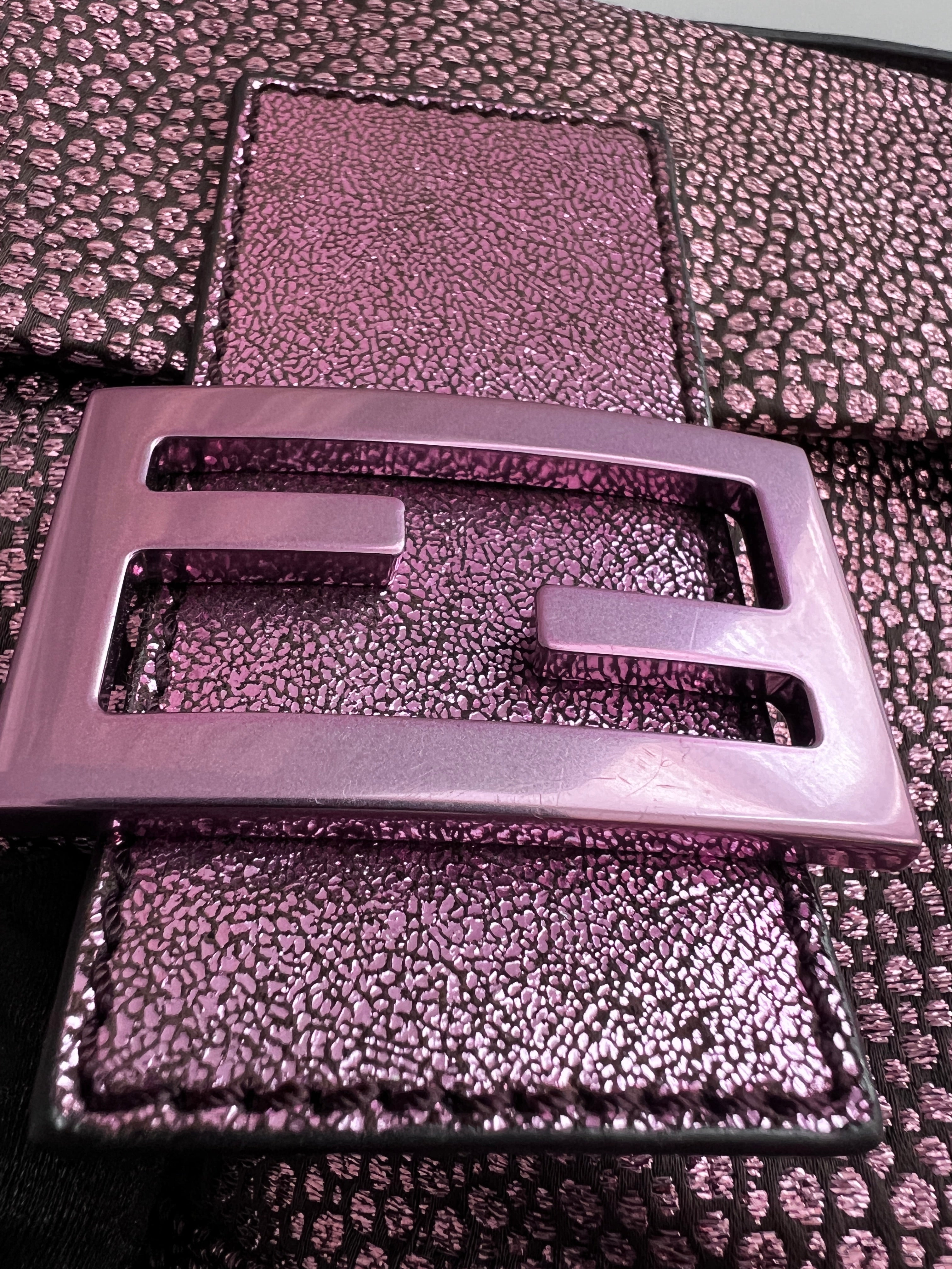 Fendi Purple Metallic Spots Baguette Bag - Luxury Designer Shoulder Bag for Women, Perfect for Parties, Date Nights & Special Occasions