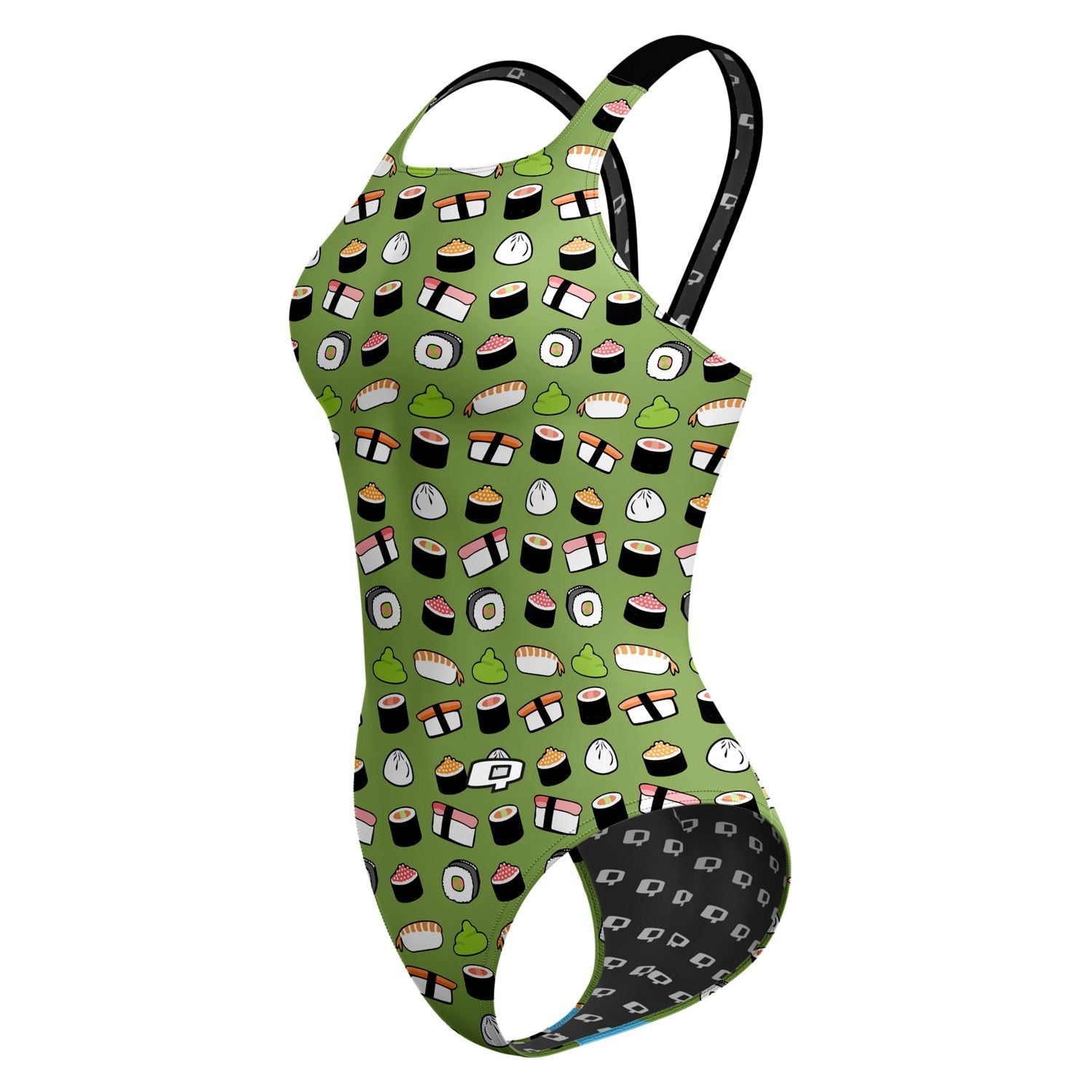 Classic Strap Swimsuit for Women - Elegant One Piece Bathing Suit for Beach, Pool & Vacation | Sushi-Inspired Design