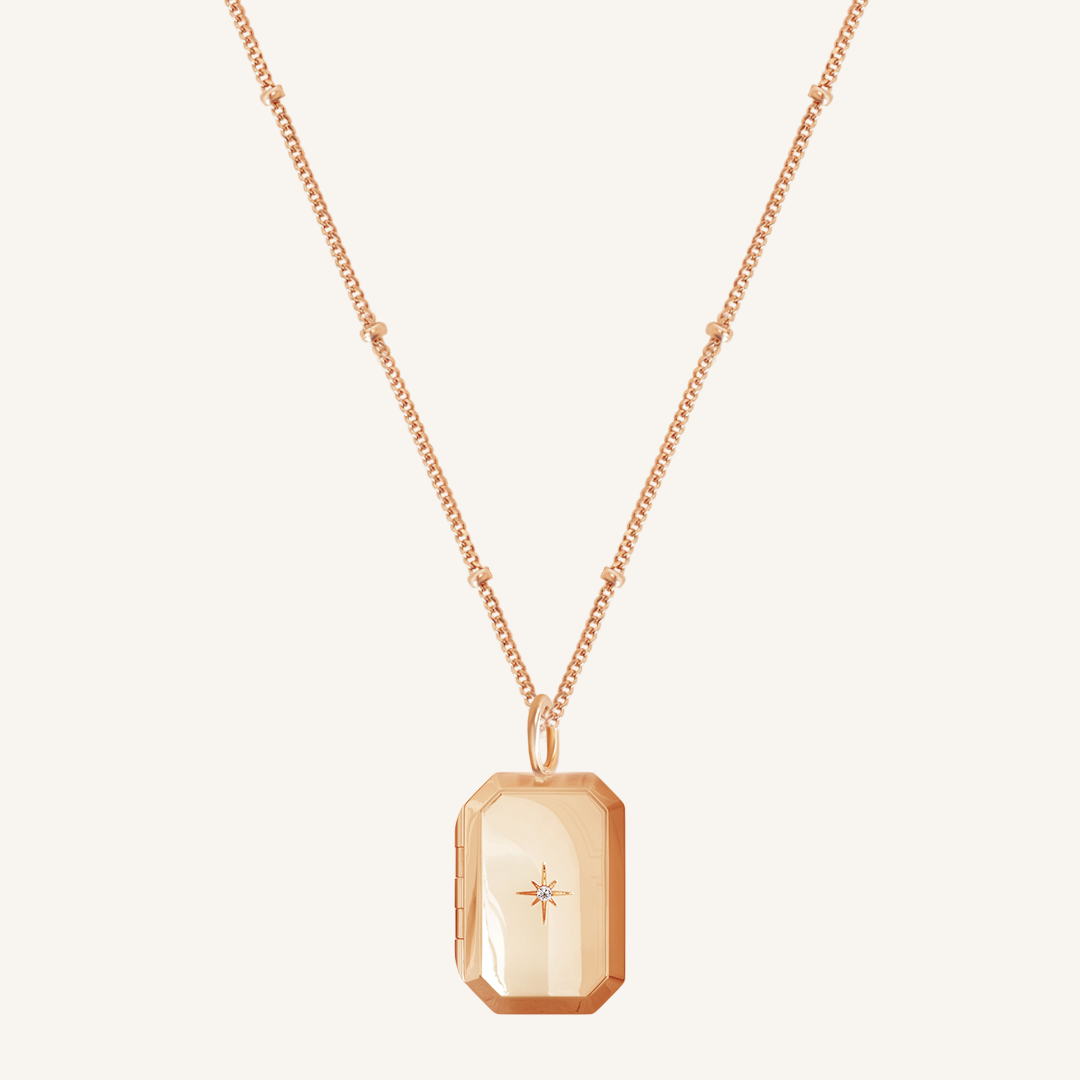Bevel Photo Locket Necklace - Personalized Engraved Heart Pendant for Women - Perfect for Anniversaries, Valentine's Day & Memorial Gifts