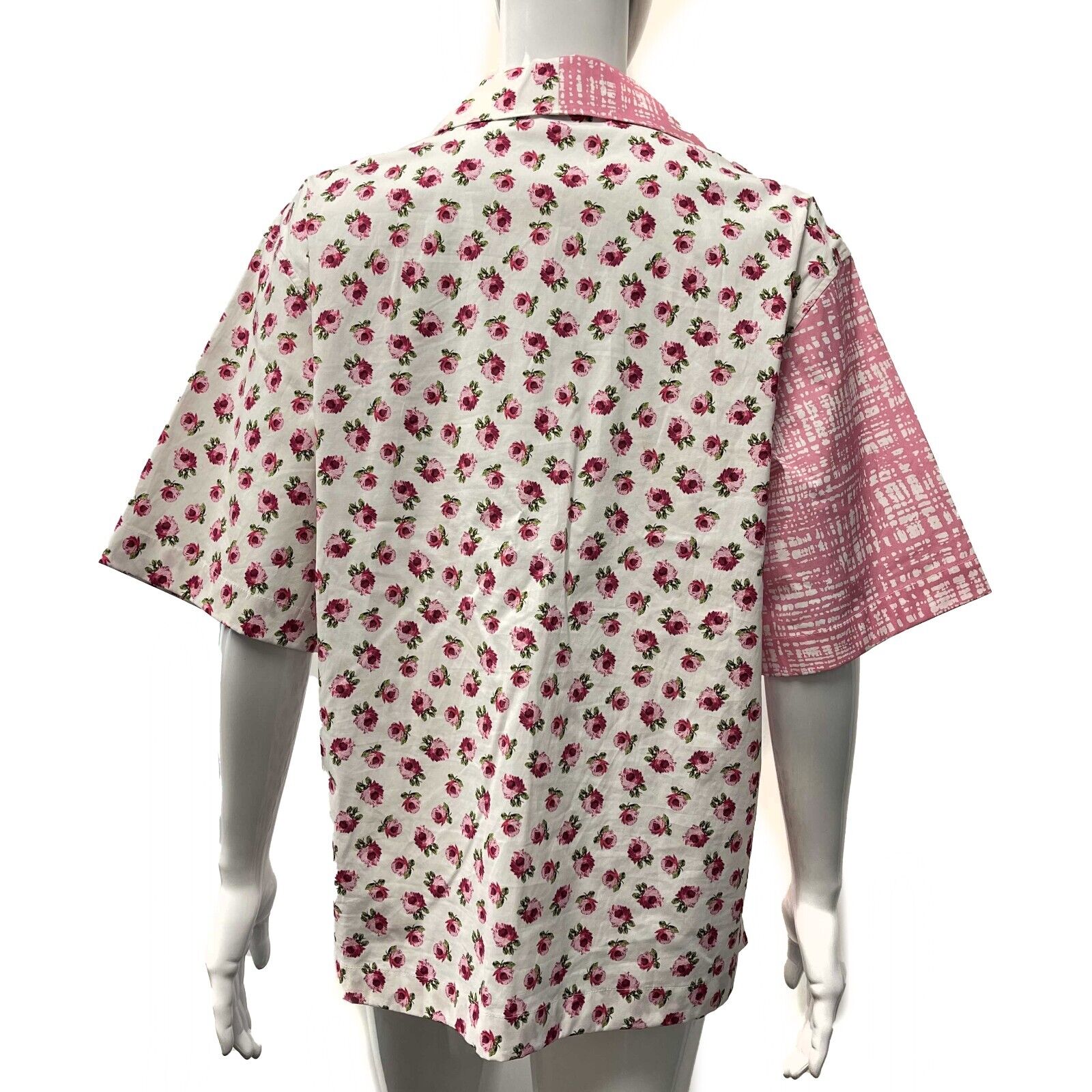 Prada Double Match Poplin Button-Up Shirt - Rose Plaid, Size 38 US 2 (Excellent Condition) | Luxury Casual Wear for Office & Date Nights