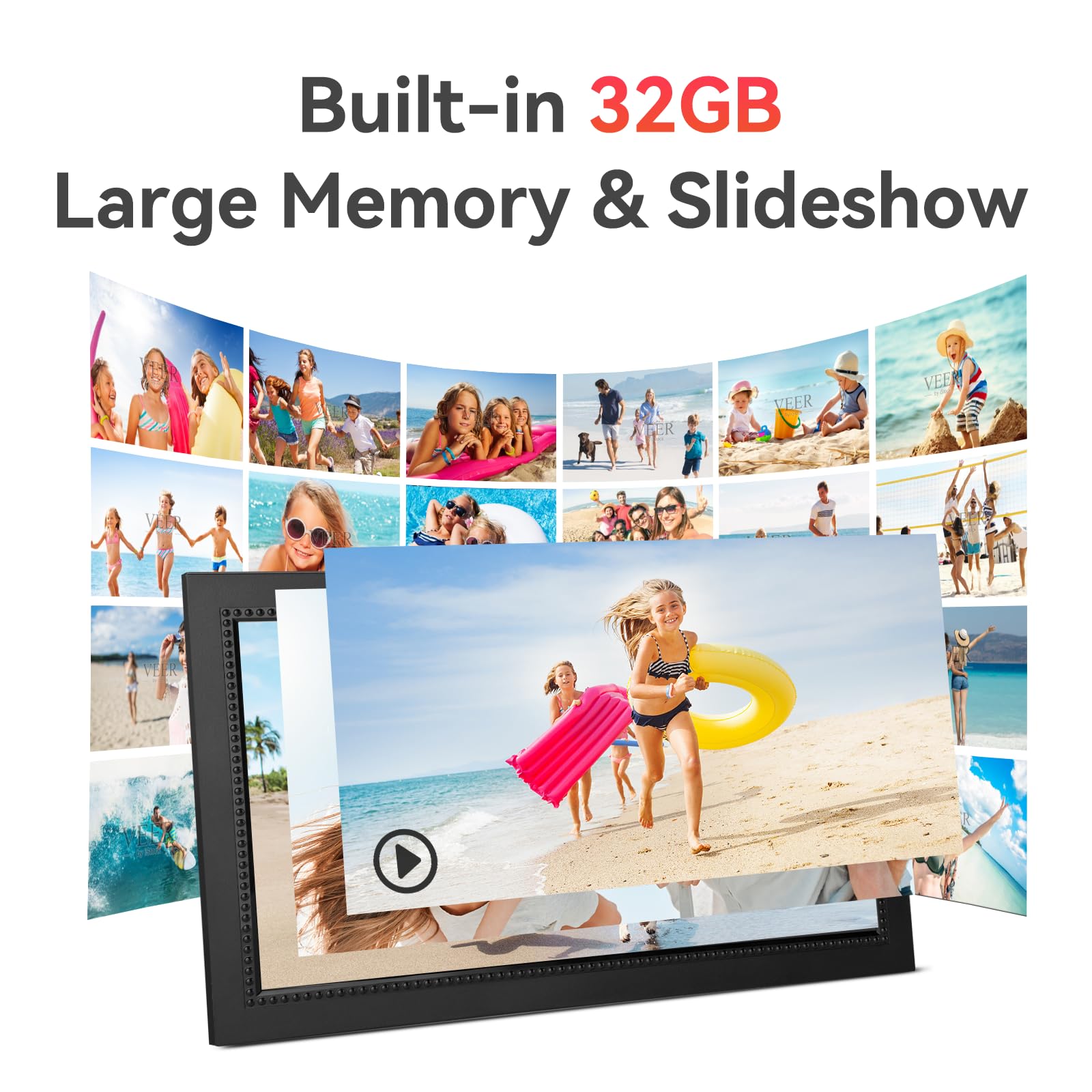 FRAMEO 15.6 Inch Large Digital Photo Frame with 32GB Storage - 1920x1080P FHD IPS Touch Screen, WiFi Smart Digital Picture Frame - Easy Setup & Free App for Photo/Video Sharing - Perfect for Home Decor, Office Display & Gift Giving
