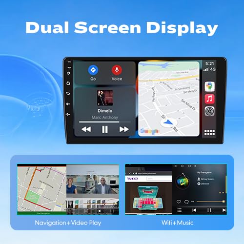 2G+32G Android Car Stereo with Apple CarPlay & Android Auto - 7 Inch Touchscreen GPS Navigation, FM Radio, WiFi, Mirror Link, DSP - Compatible with Toyota Highlander 2007-2014 - Perfect for Road Trips & Daily Commutes