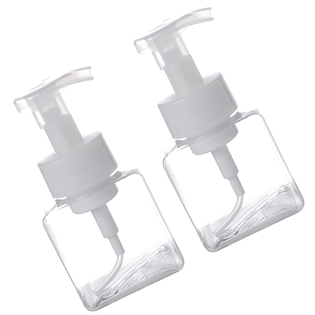 2 Pack Refillable Bubble Maker Bottle Pump Dispenser - Empty Plastic Containers for Soap, Lotion & Liquid - Perfect for Kids Play, Party Favors & DIY Refills