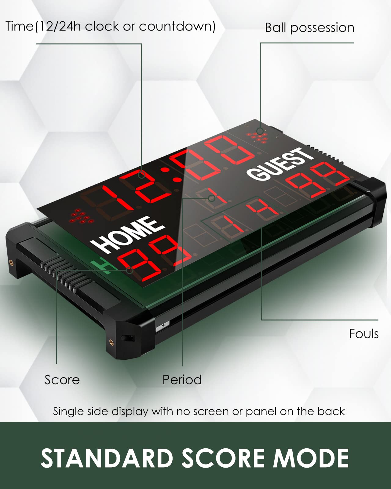 Portable LED Digital Scoreboard with Tripod & Wall Mount - 14/24s Shot Timer for Football, Basketball, Baseball, Soccer, Volleyball | Perfect for Sports Games, Tournaments & School Events