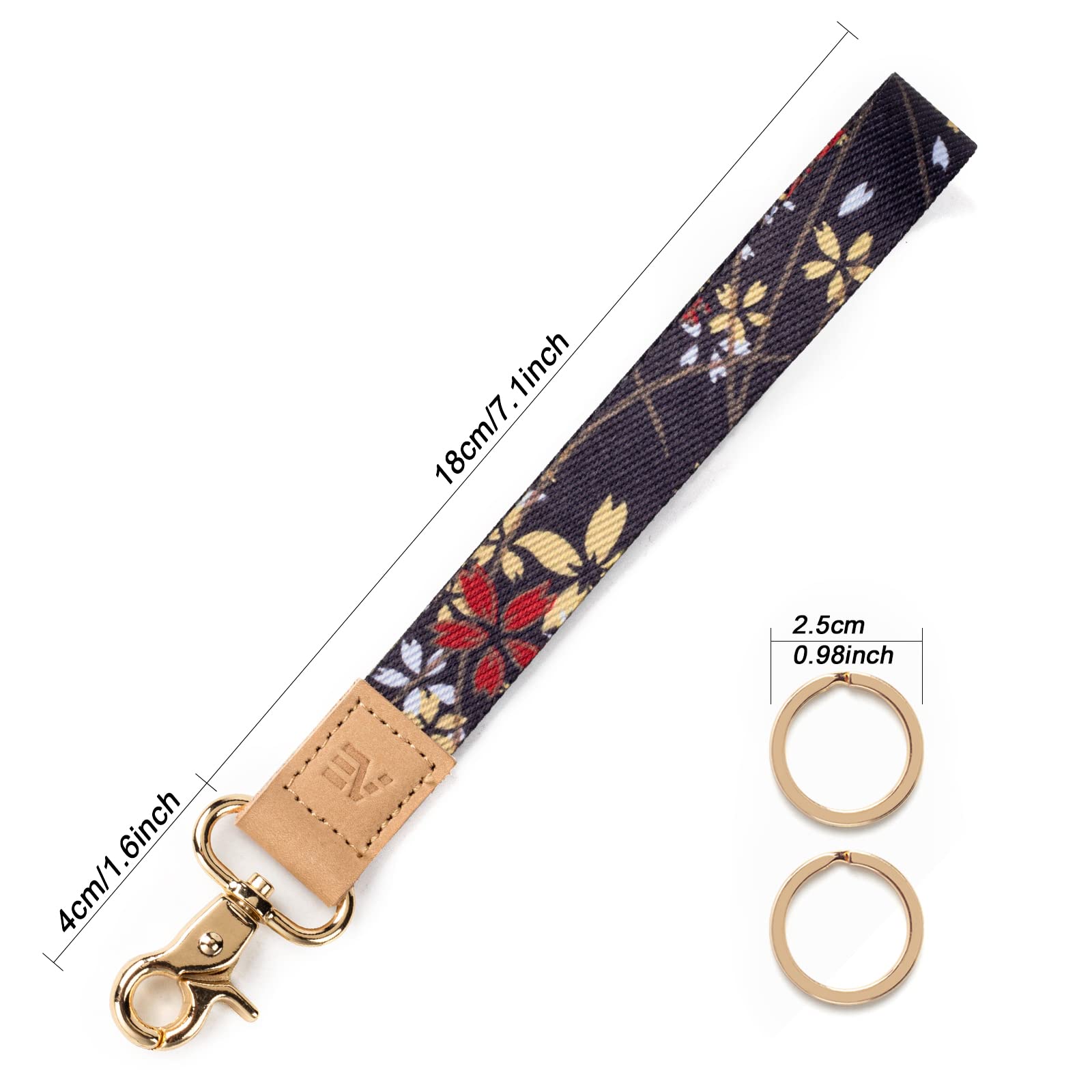 EcoVision 2-Pack Keychain Lanyards for Keys & Wristlet - Women's Key Holder with 4 Keyrings - Perfect for Work & Travel