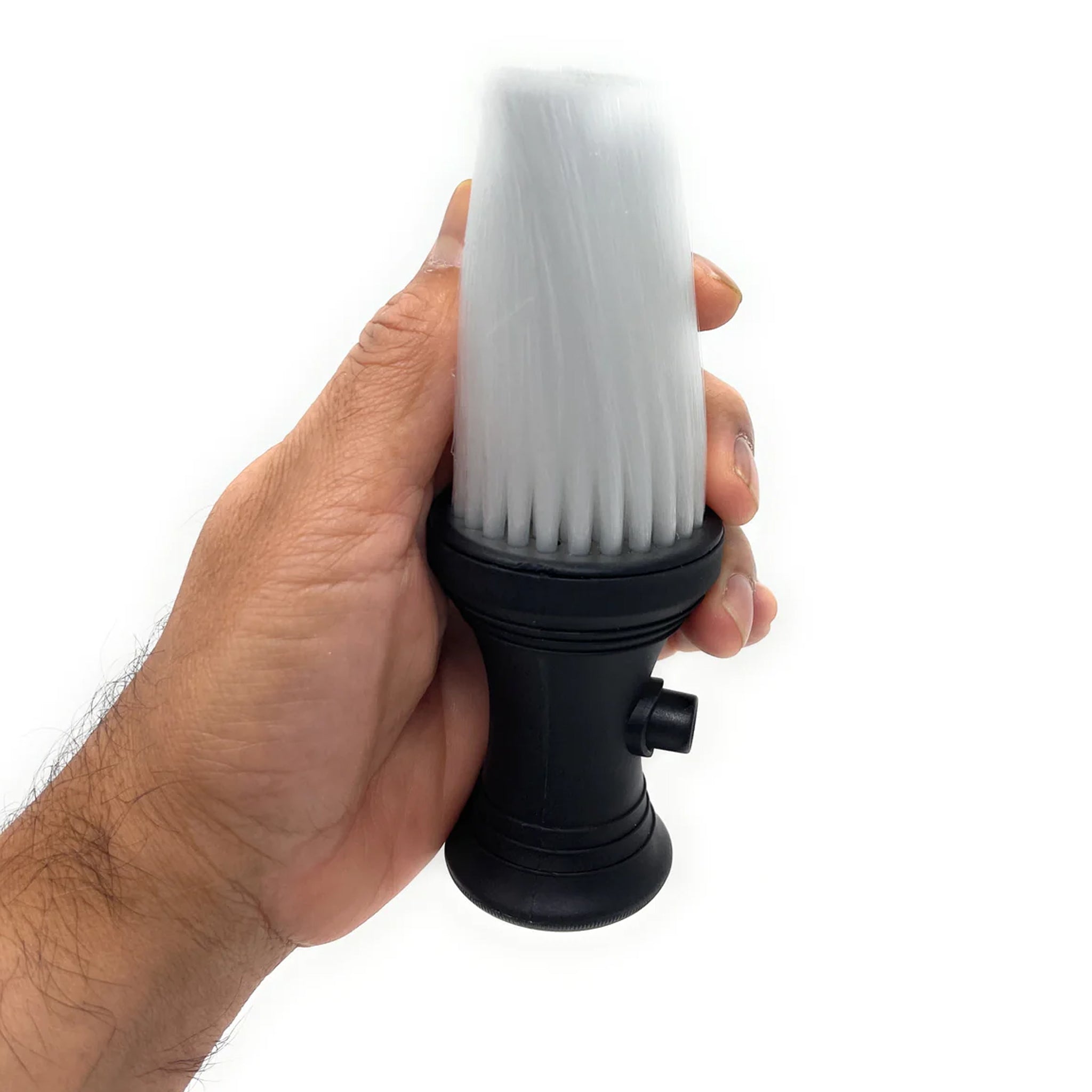 Scalpmaster Professional Barber Brush Neck Duster with Powder Dispenser | Soft Nylon Bristles & Stand-Up Base | Perfect for Haircuts, Styling & Grooming at Salons & Home