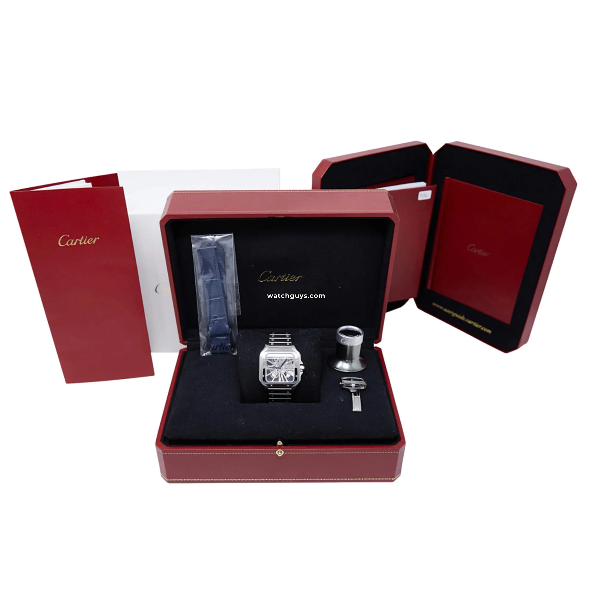 Cartier Santos Skeleton Large Men's Watch WHSA0015 - Luxury Skeleton Dial Automatic Watch for Business & Formal Occasions