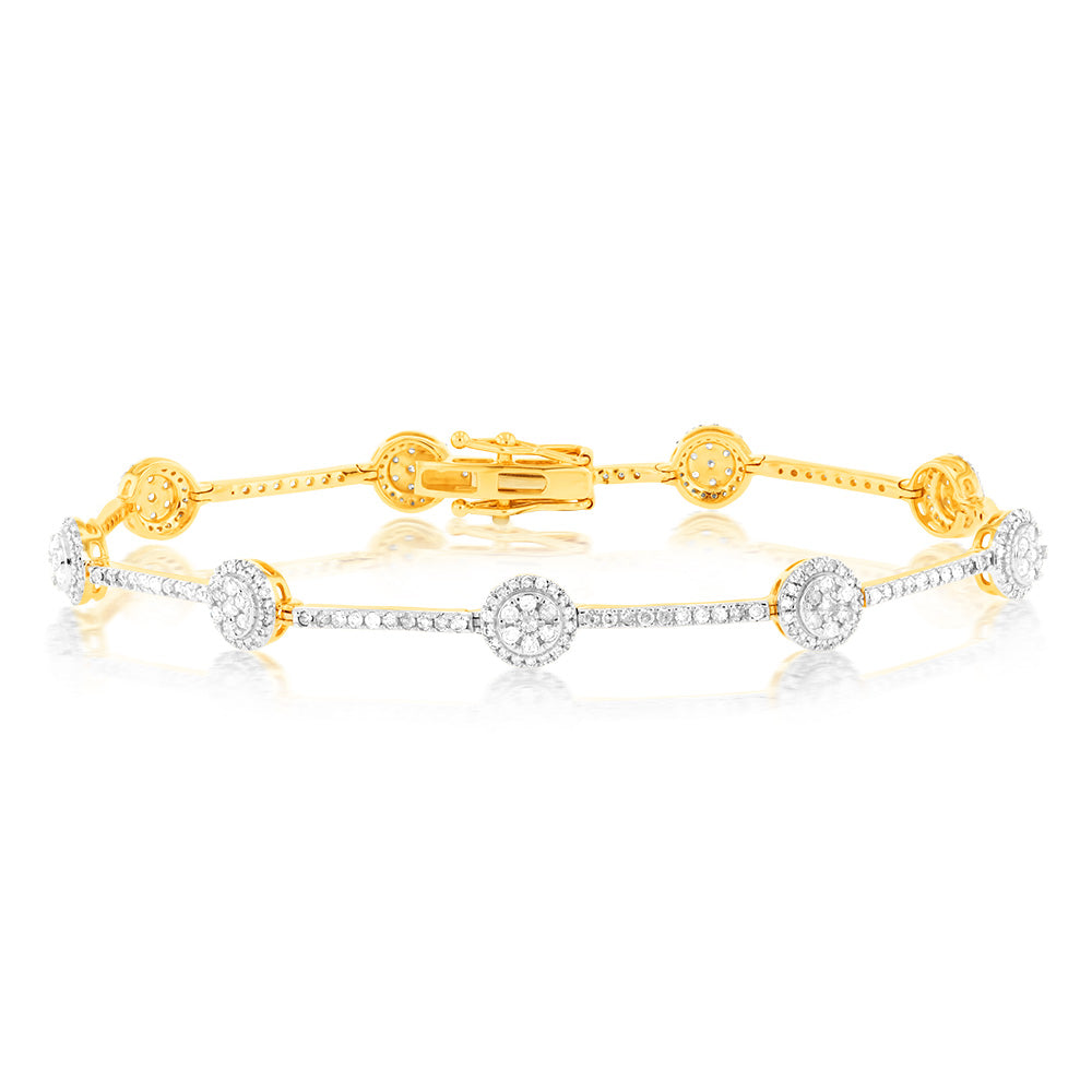 1.5 Carat Diamond Tennis Bracelet in 9K Yellow Gold for Women - Elegant Jewelry Gift for Anniversary, Birthday & Special Occasions