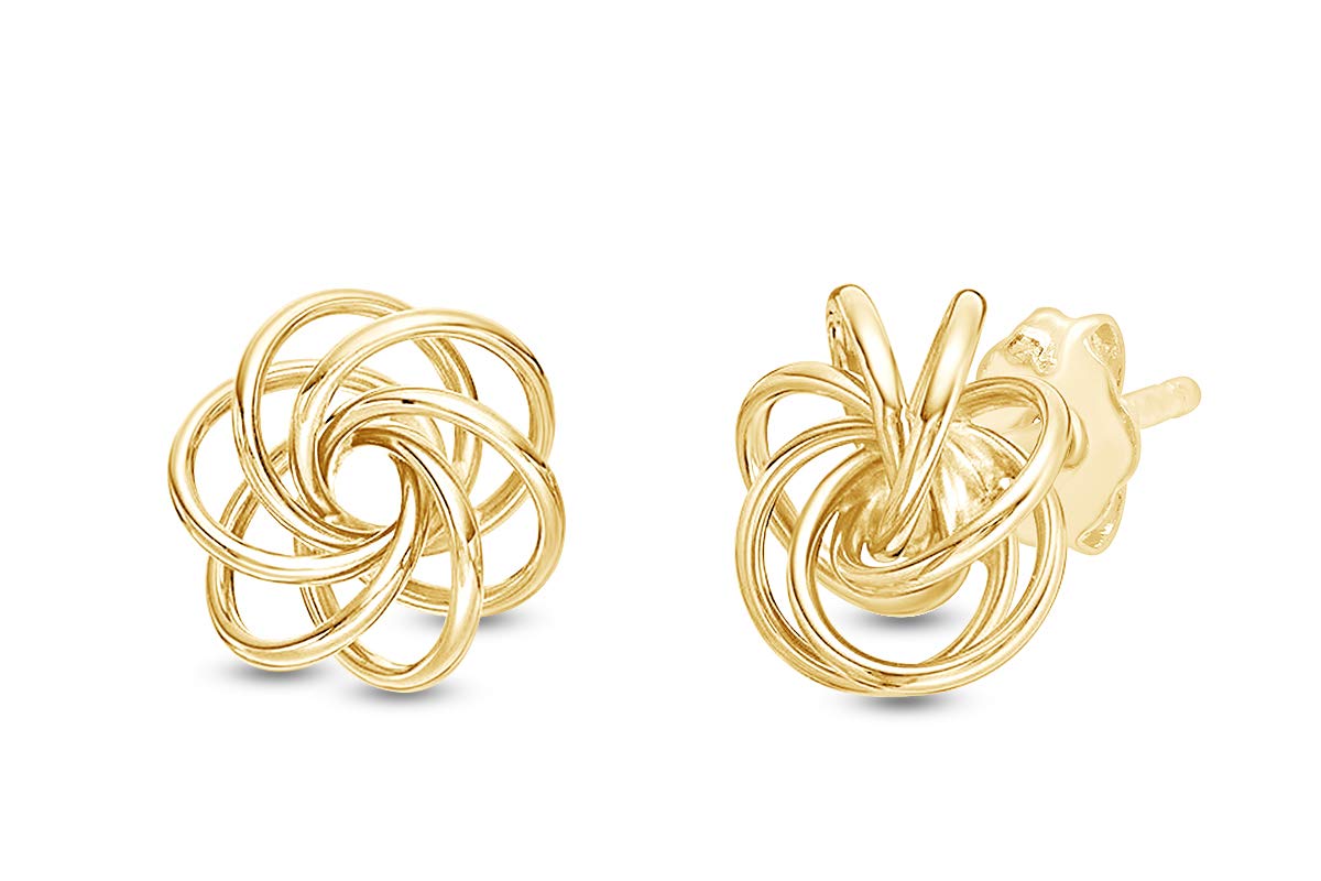 10K Solid Gold Love Knot Stud Earrings for Women - Romantic Gift for Birthday, Anniversary & Valentine's Day - Perfect for Everyday Wear & Special Occasions