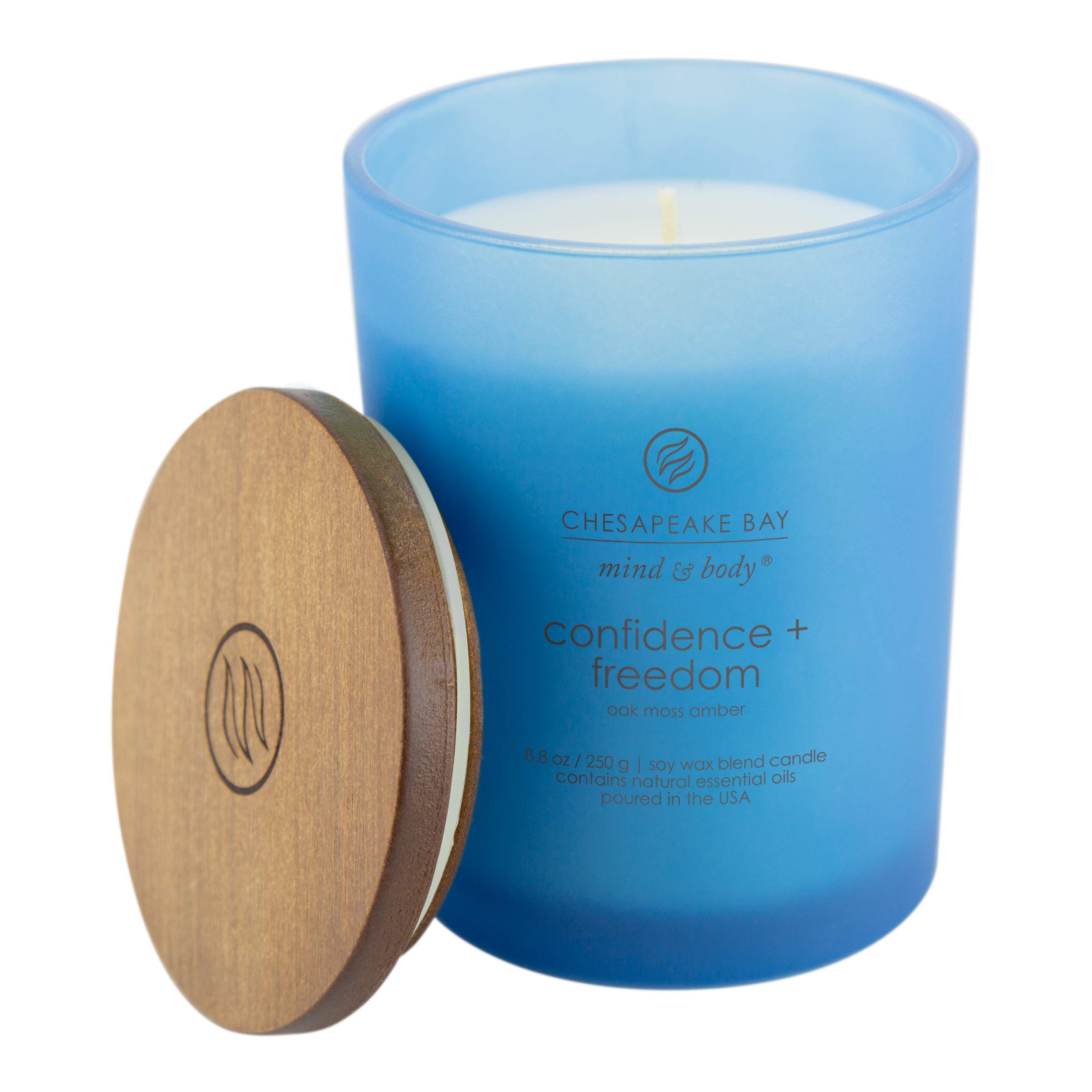 Best-Selling Chesapeake Bay Scented Candles - Confidence + Freedom (Oak Moss Amber) 2-Pack, Long-Lasting Soy Wax Aromatherapy Candles for Home, Office & Relaxation