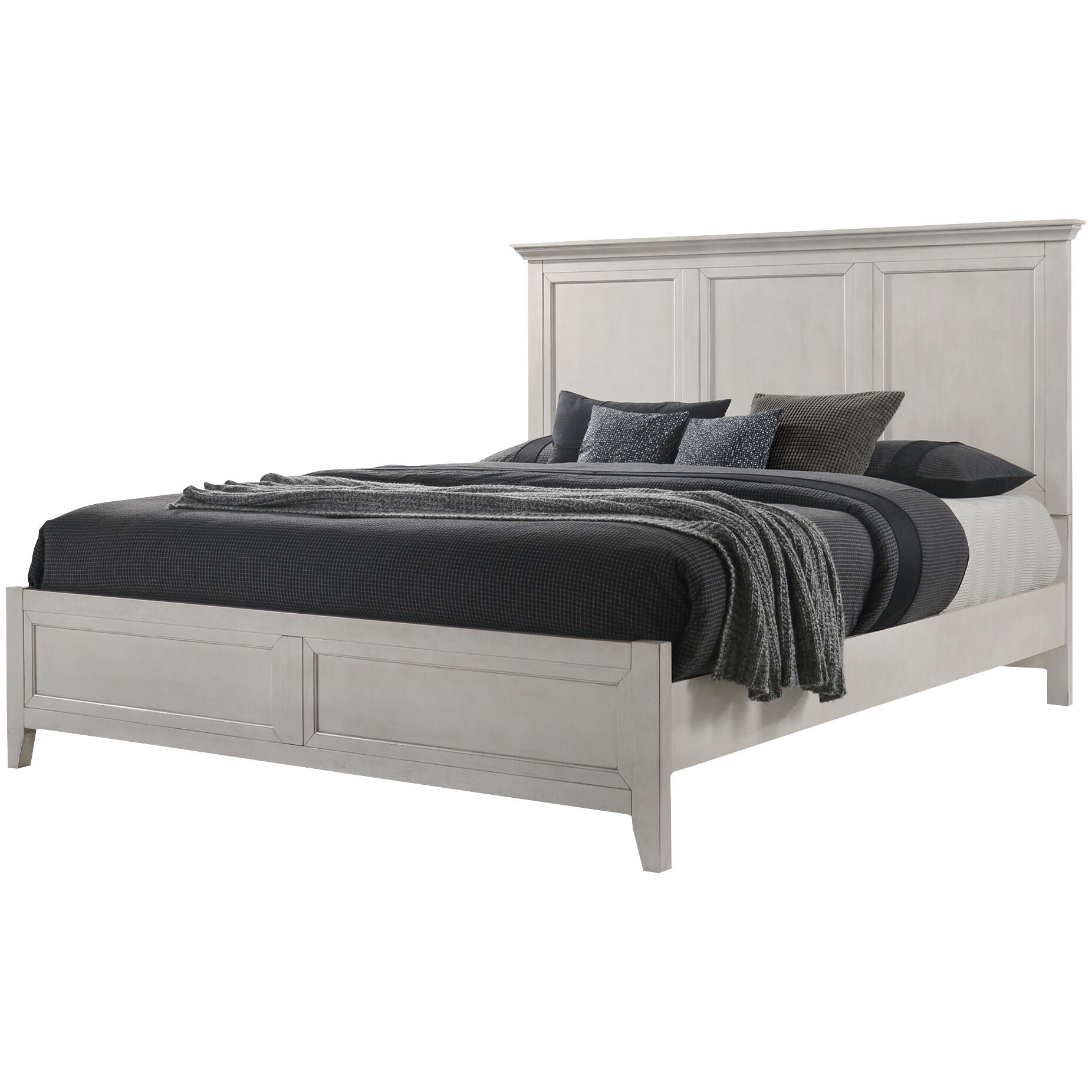 San Mateo Queen Size Bed Frame with Headboard - Modern Upholstered Platform Bed for Bedroom, Living Room, or Guest Room - Sturdy Metal Slats & Easy Assembly