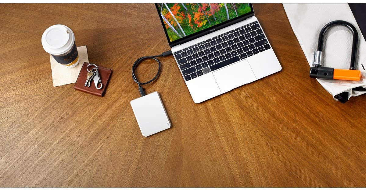 LaCie 2TB Mobile Drive External Hard Drive HDD - USB-C USB 3.0 Portable Storage for Mac & PC - Moon Silver with Data Rescue Services (STHG2000400) - Perfect for Backup, Travel & Creative Professionals